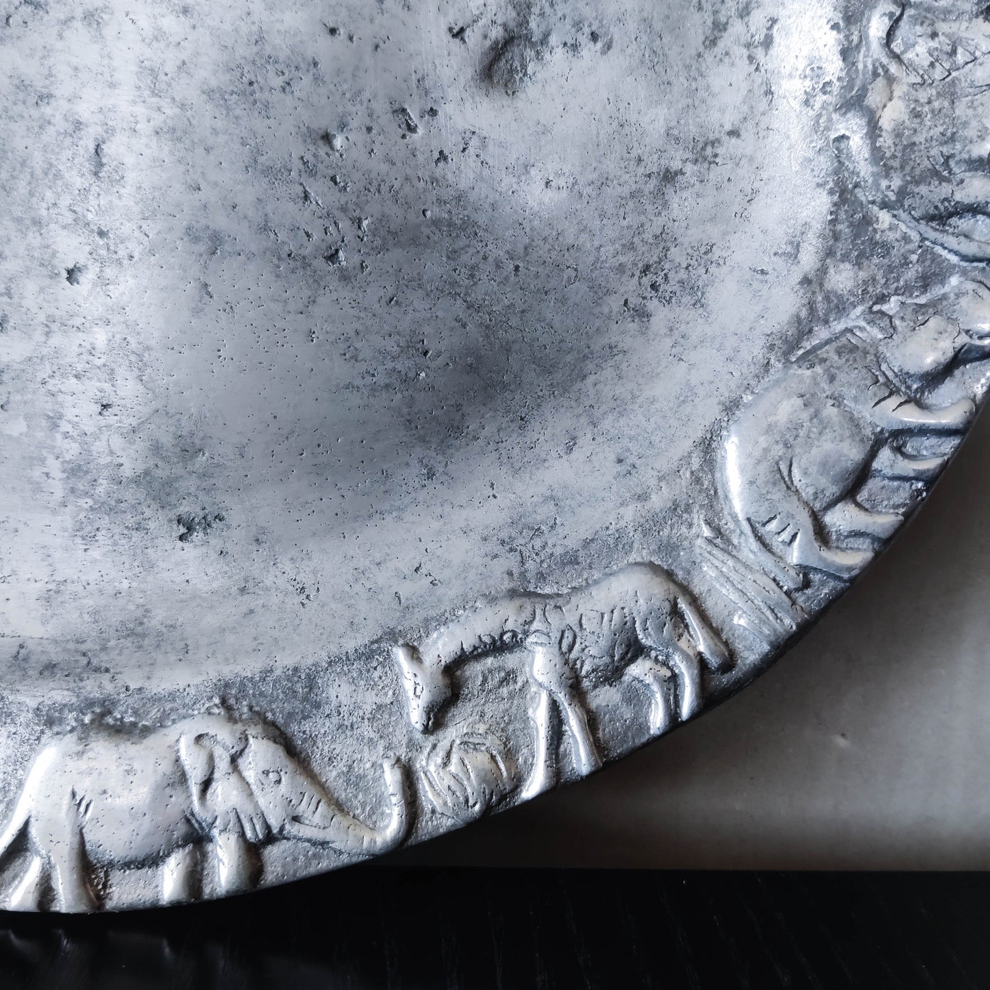 Vintage heavy cast aluminium animal serving dish platter display still life prop