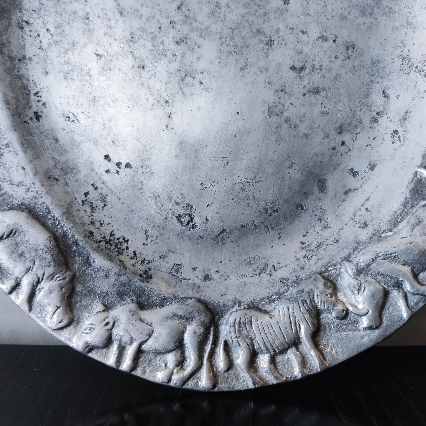 Vintage heavy cast aluminium animal serving dish platter display still life prop