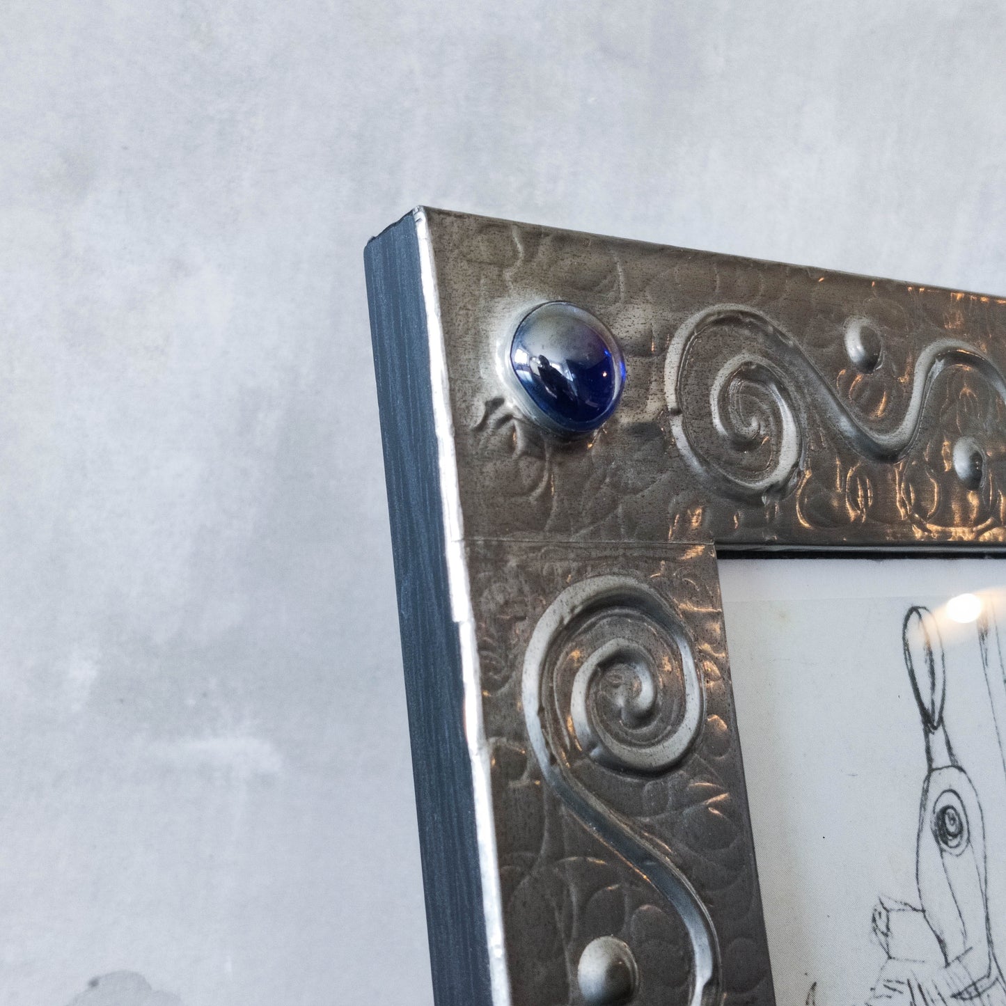 Vintage 1990s artist Sasha Bowles pewter swirl picture photo frame Heals Liberty