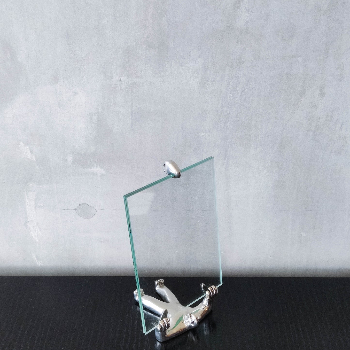 Carrol Boyes Sumo glass cast aluminium whimsical figure photo picture frame