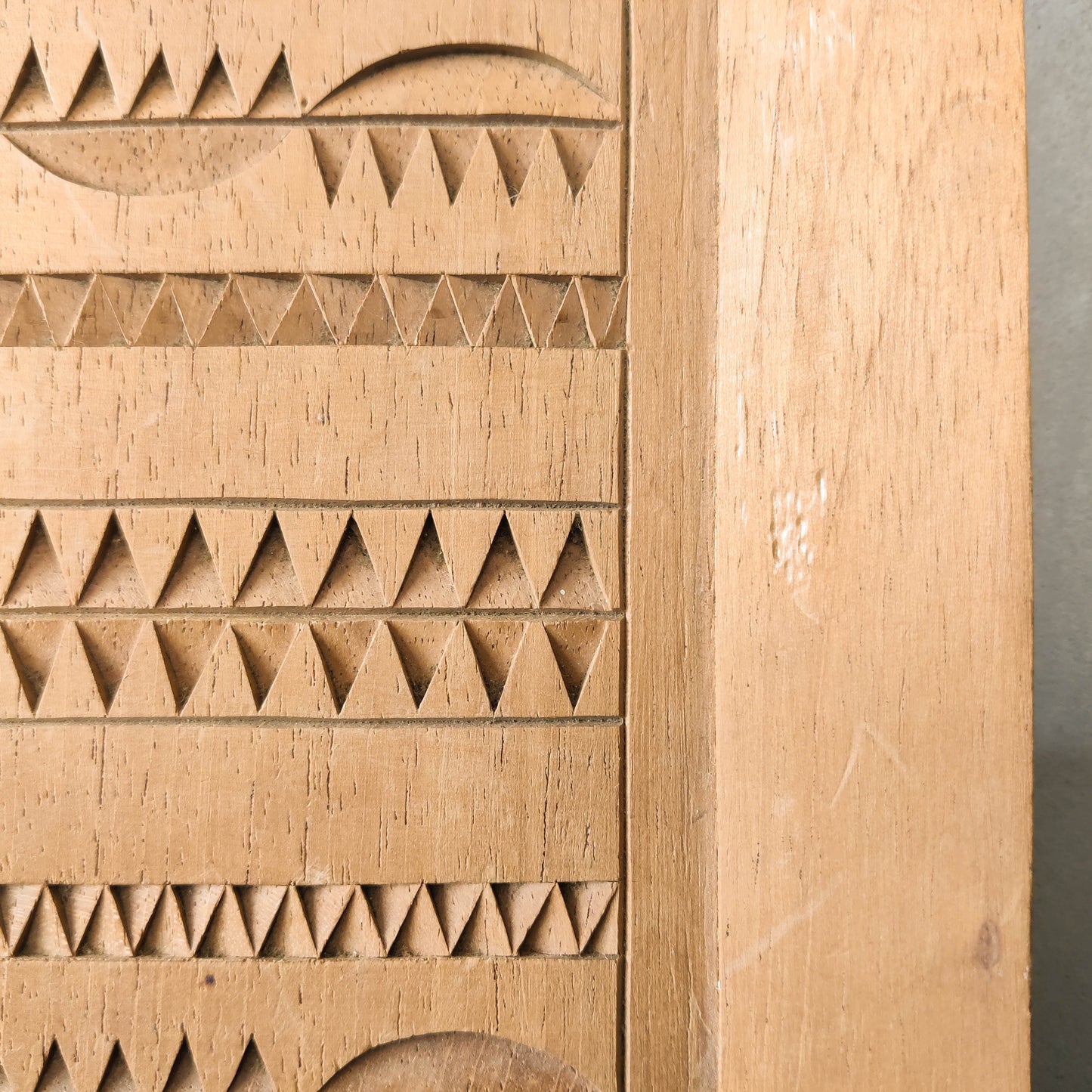 Vintage apprentice piece wood cut carved panel wall art sculpture plaque relief