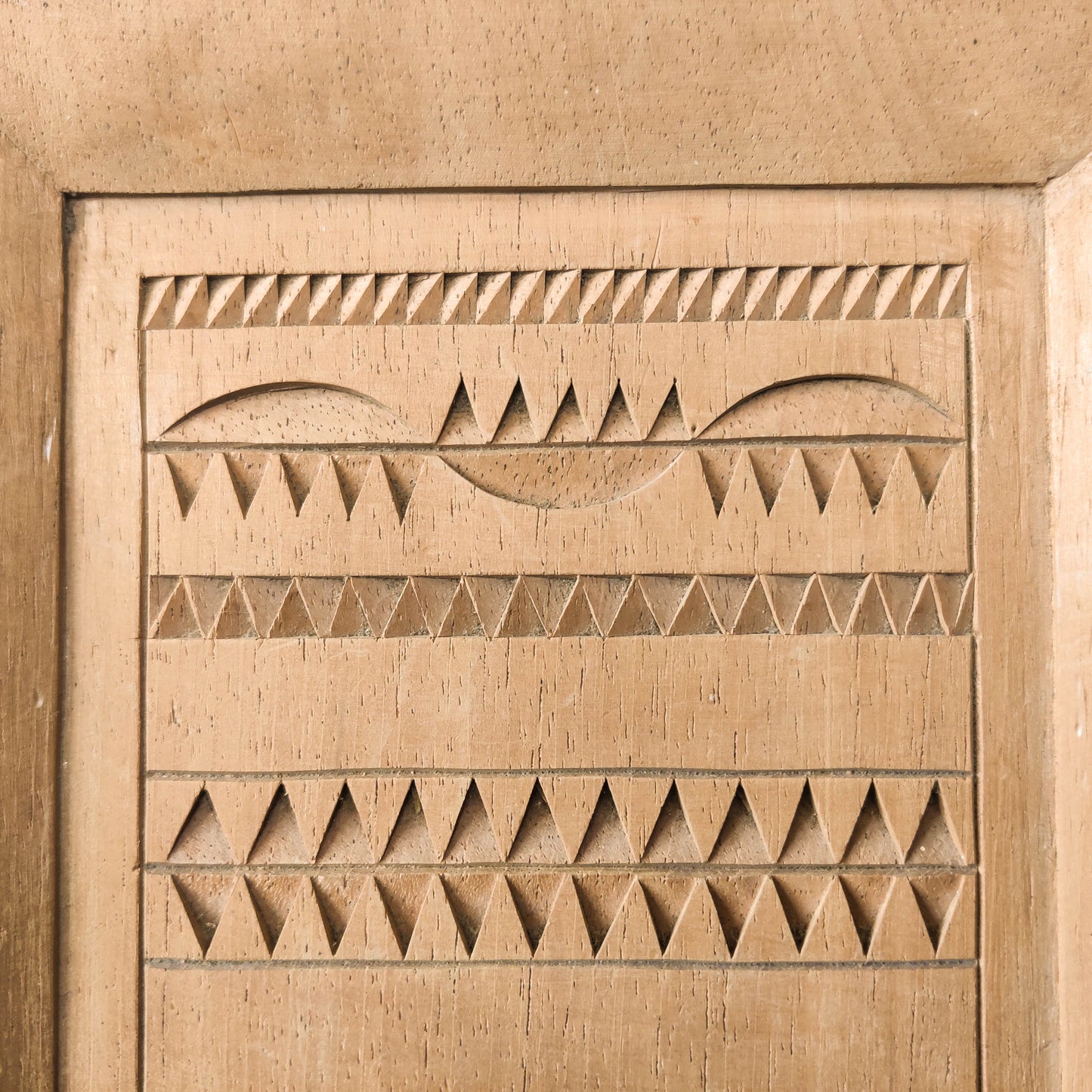 Vintage apprentice piece wood cut carved panel wall art sculpture plaque relief