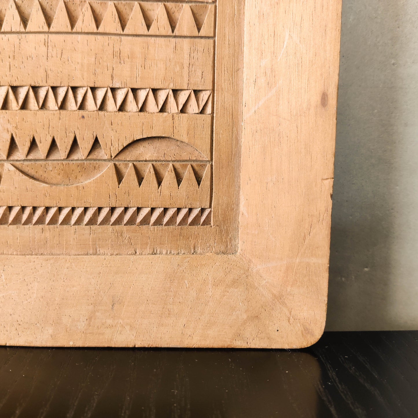 Vintage apprentice piece wood cut carved panel wall art sculpture plaque relief