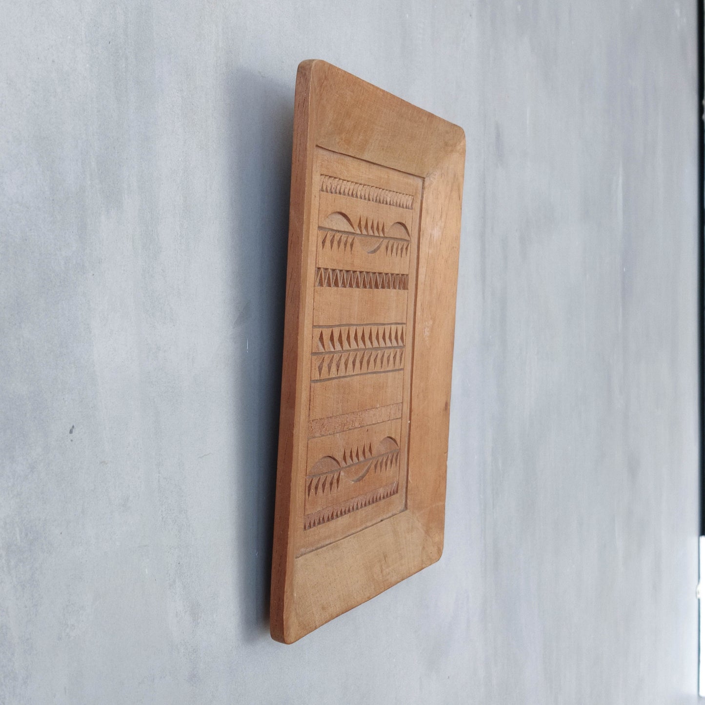 Vintage apprentice piece wood cut carved panel wall art sculpture plaque relief