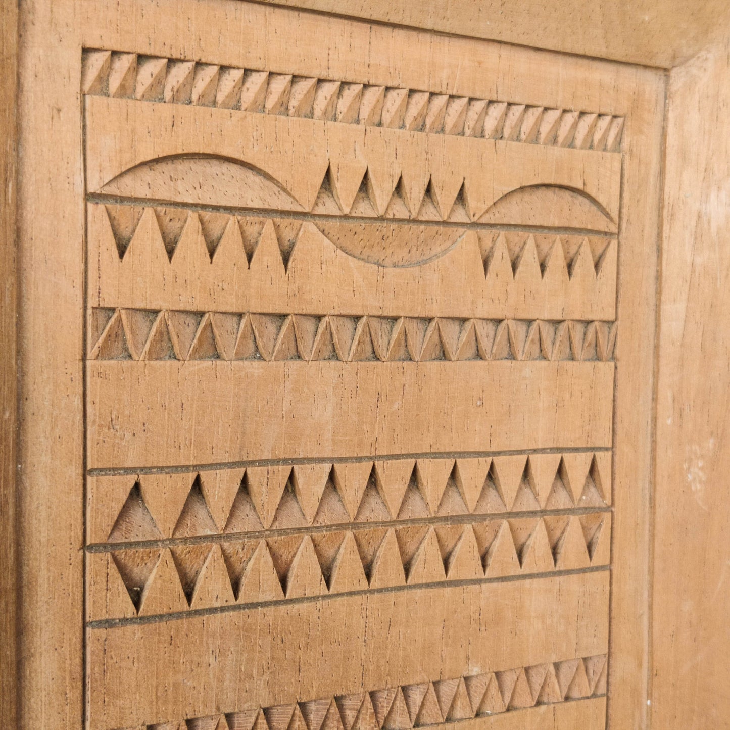 Vintage apprentice piece wood cut carved panel wall art sculpture plaque relief