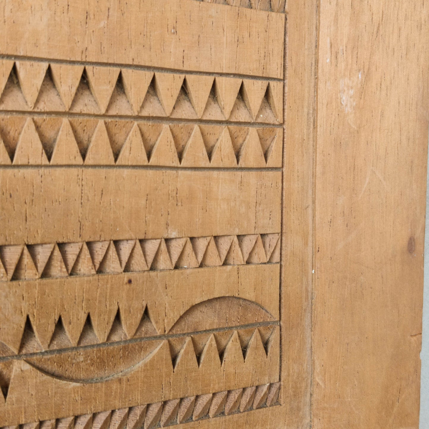 Vintage apprentice piece wood cut carved panel wall art sculpture plaque relief