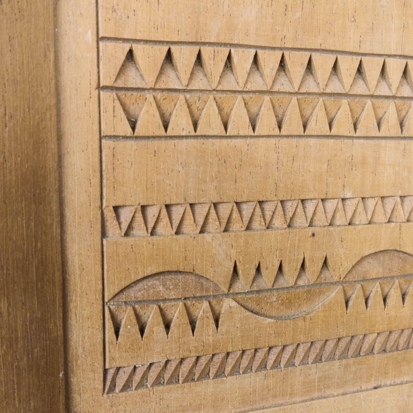 Vintage apprentice piece wood cut carved panel wall art sculpture plaque relief