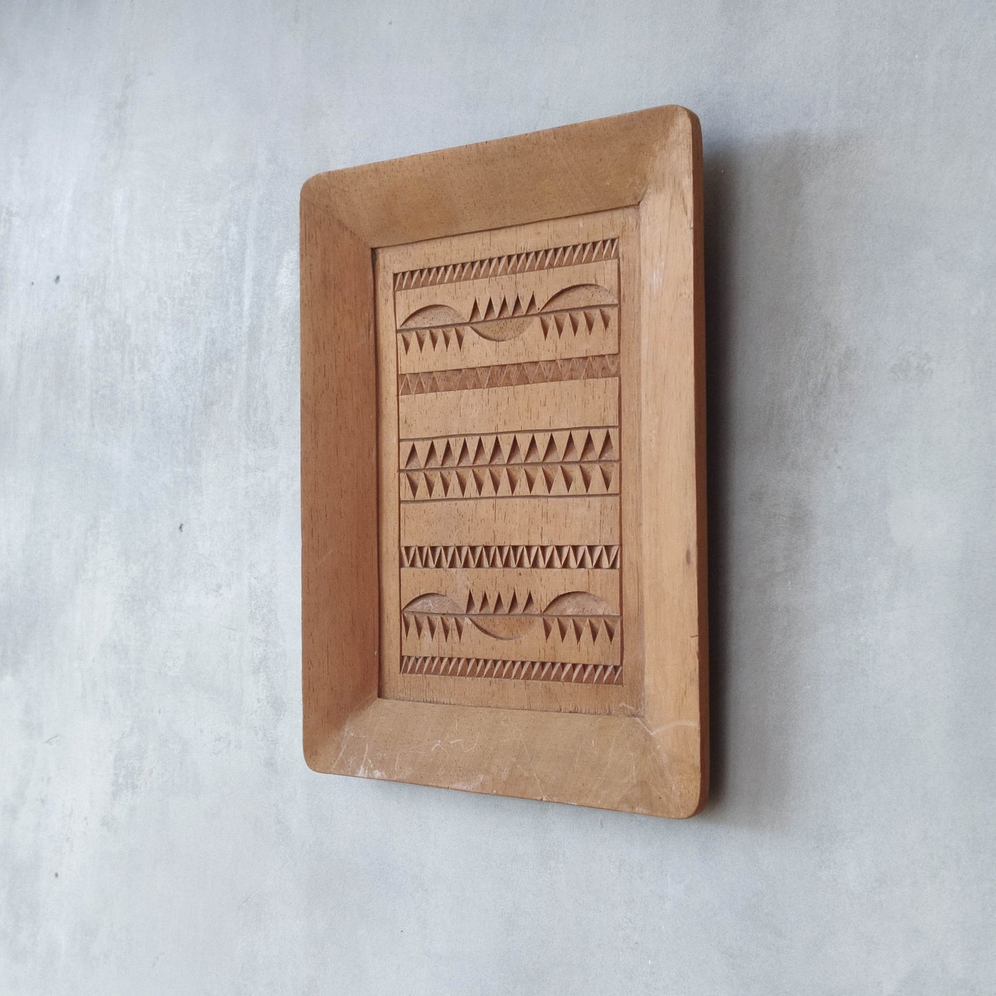 Vintage apprentice piece wood cut carved panel wall art sculpture plaque relief