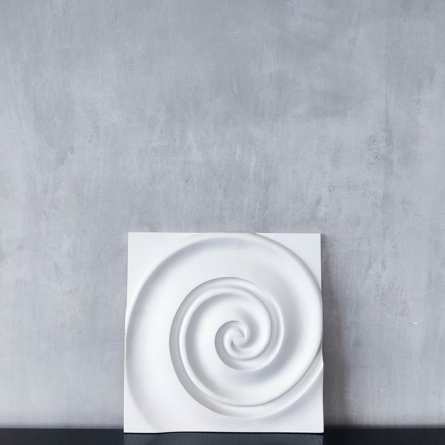 Vintage Habitat 2000s cast resin plaster style wall relief sculpture spiral swirl