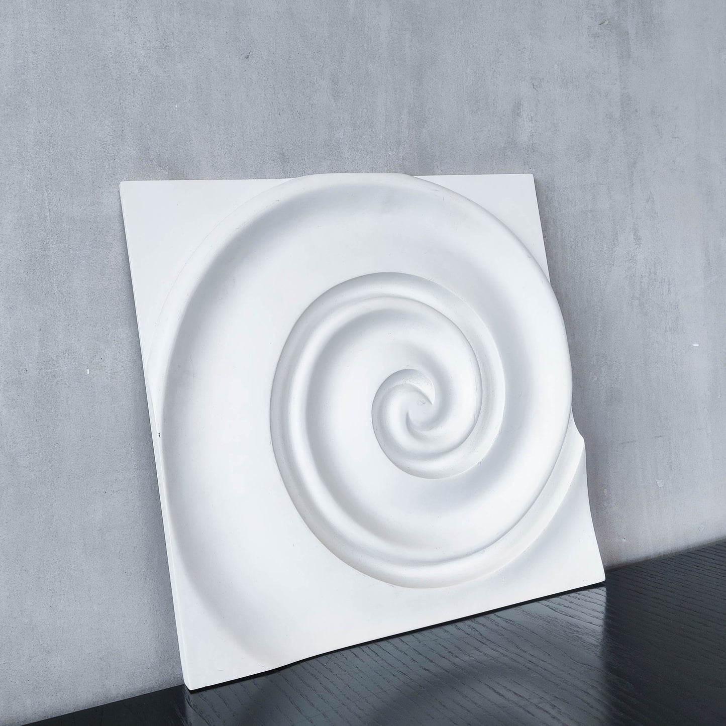 Vintage Habitat 2000s cast resin plaster style wall relief sculpture spiral swirl