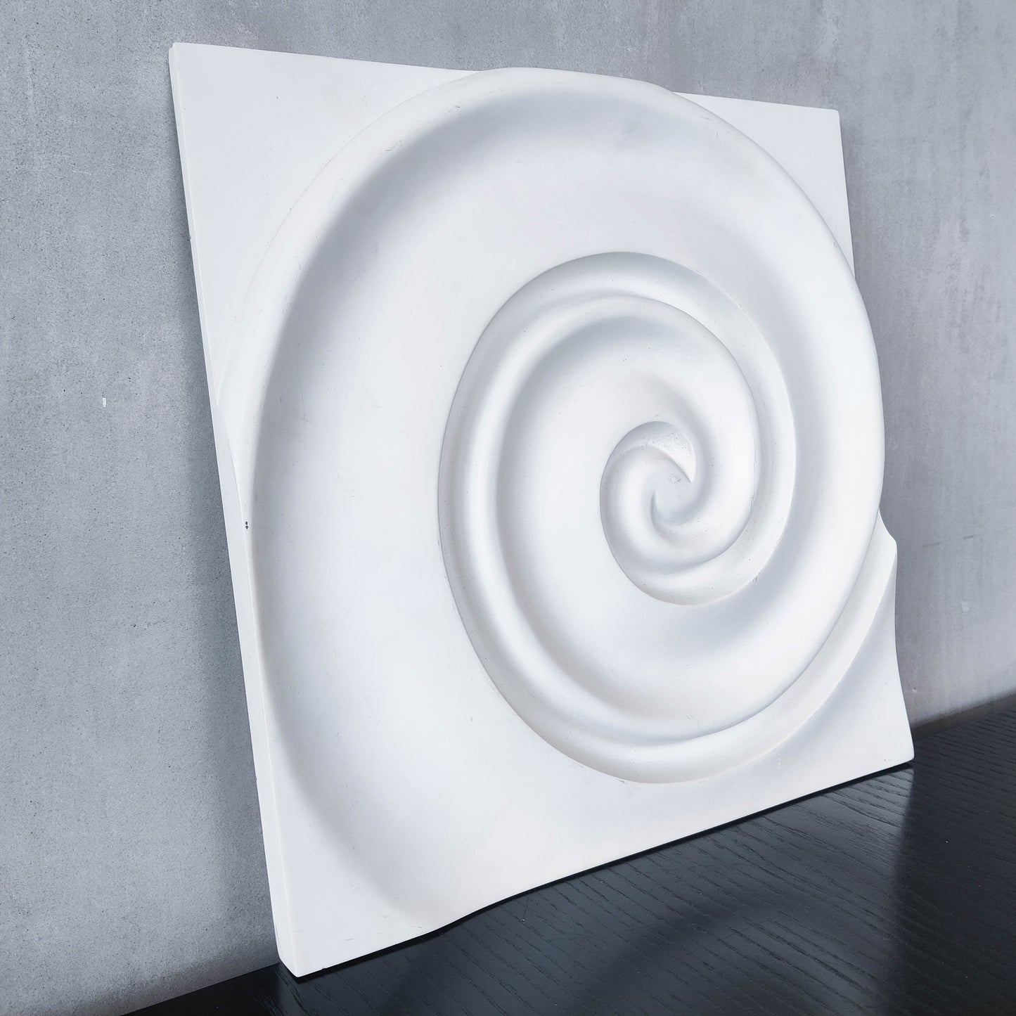 Vintage Habitat 2000s cast resin plaster style wall relief sculpture spiral swirl