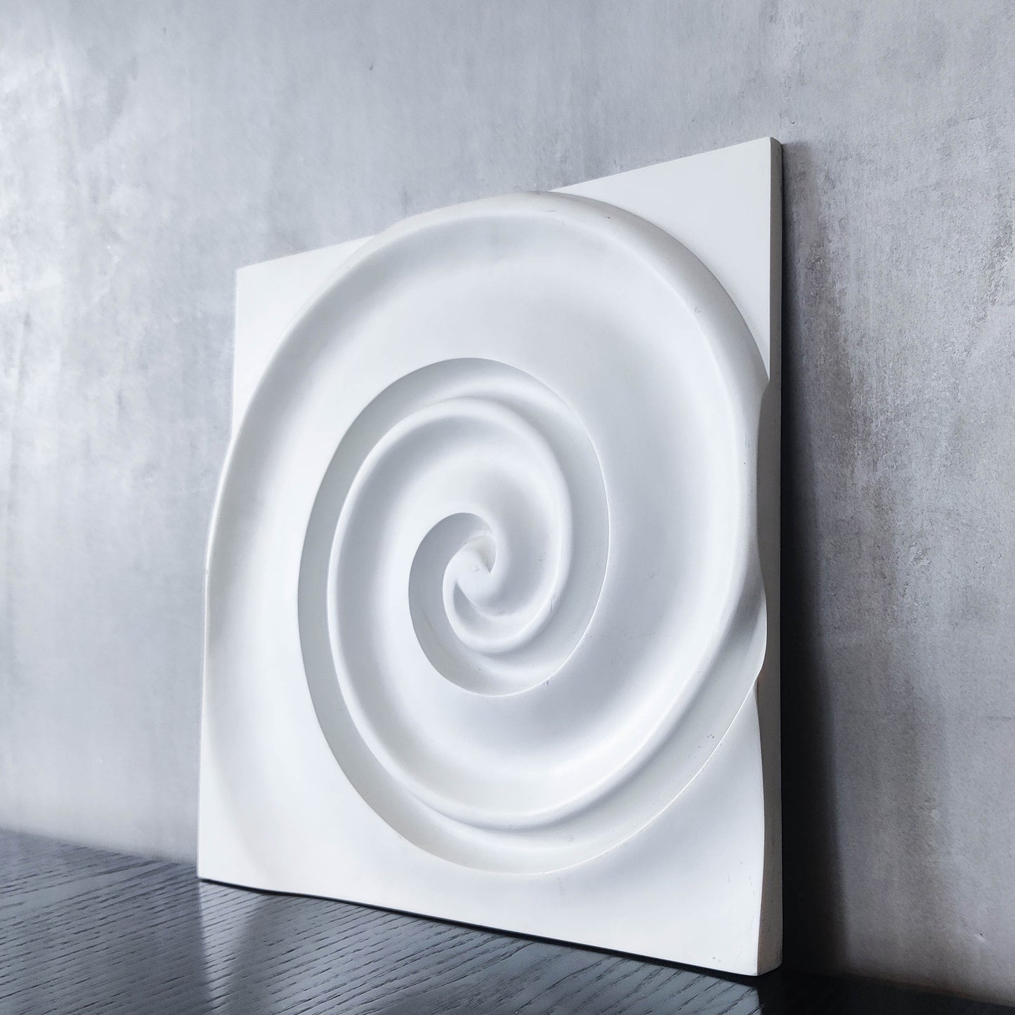 Vintage Habitat 2000s cast resin plaster style wall relief sculpture spiral swirl