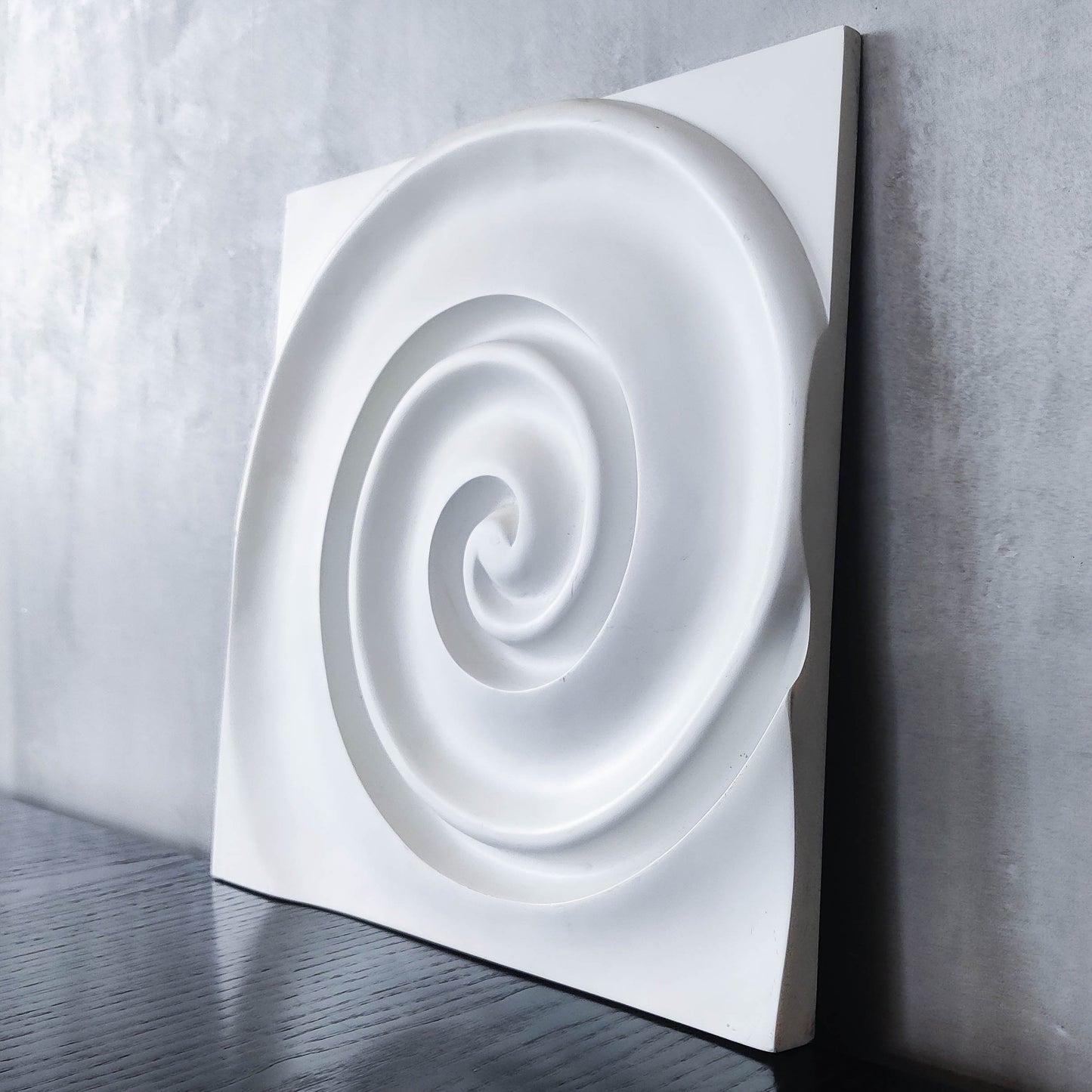 Vintage Habitat 2000s cast resin plaster style wall relief sculpture spiral swirl