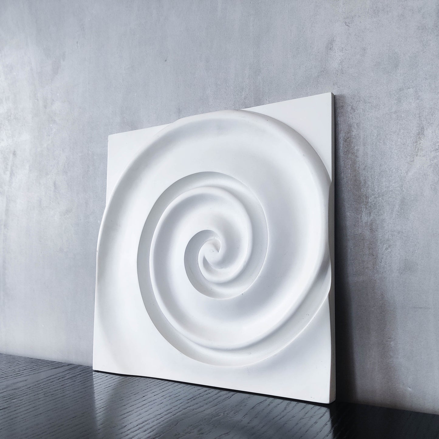 Vintage Habitat 2000s cast resin plaster style wall relief sculpture spiral swirl