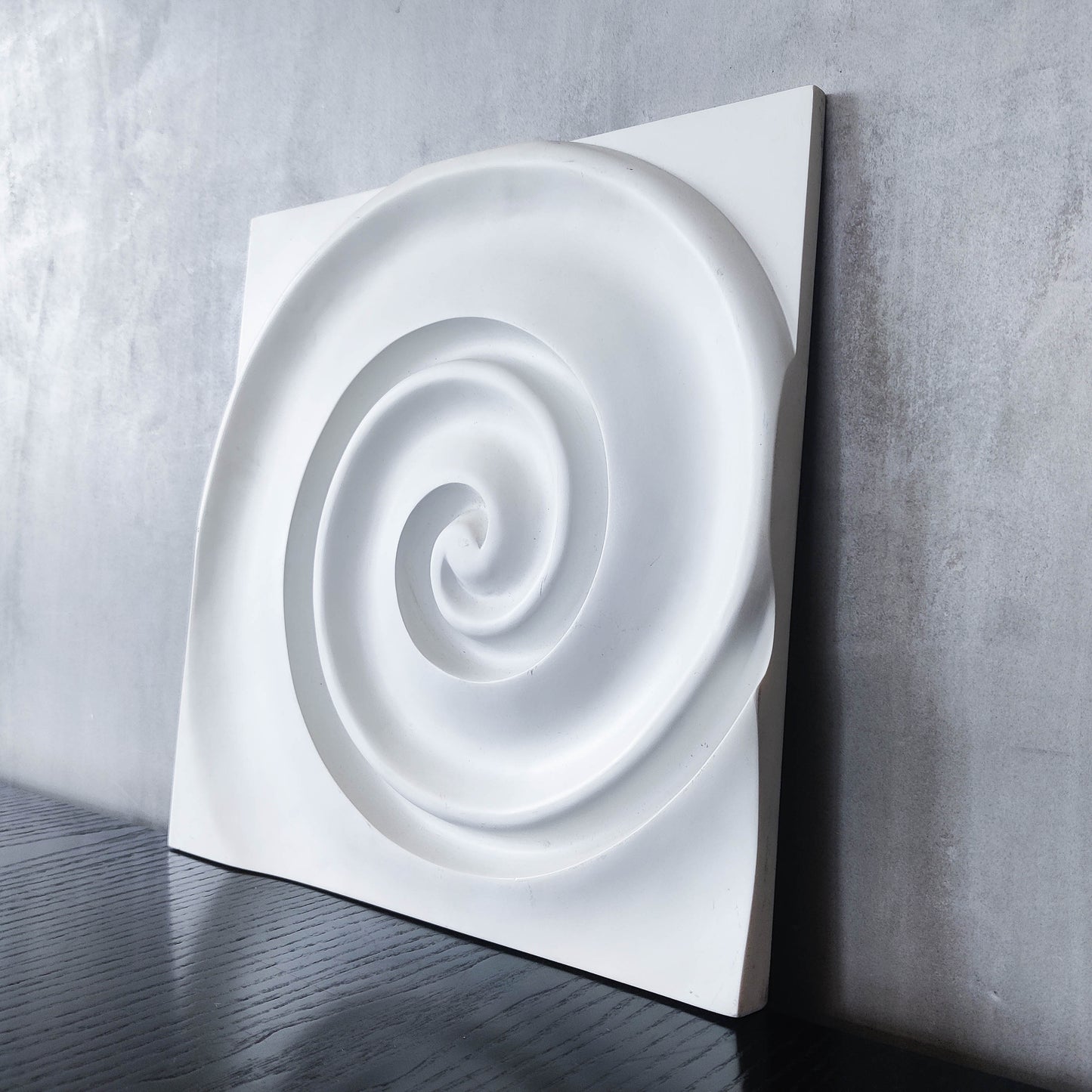 Vintage Habitat 2000s cast resin plaster style wall relief sculpture spiral swirl