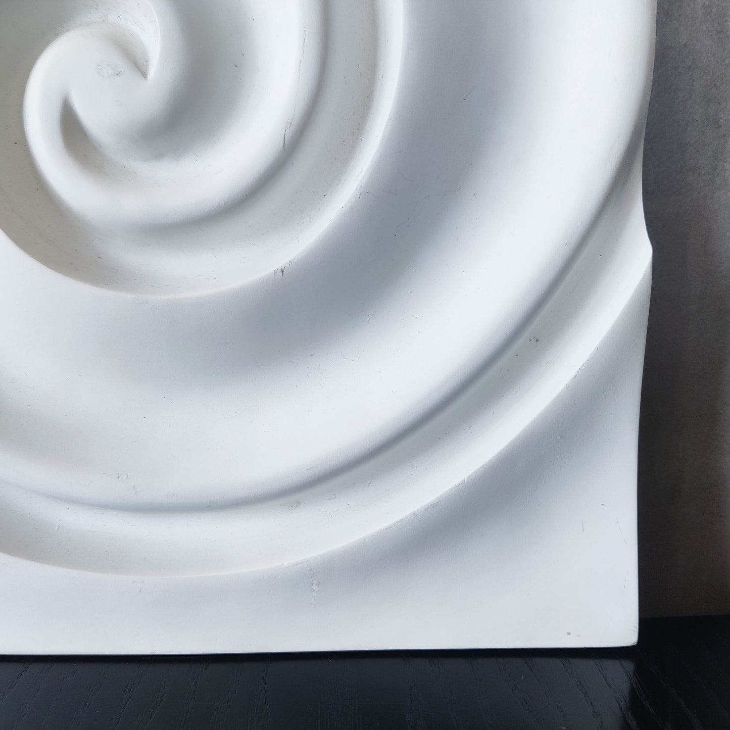 Vintage Habitat 2000s cast resin plaster style wall relief sculpture spiral swirl