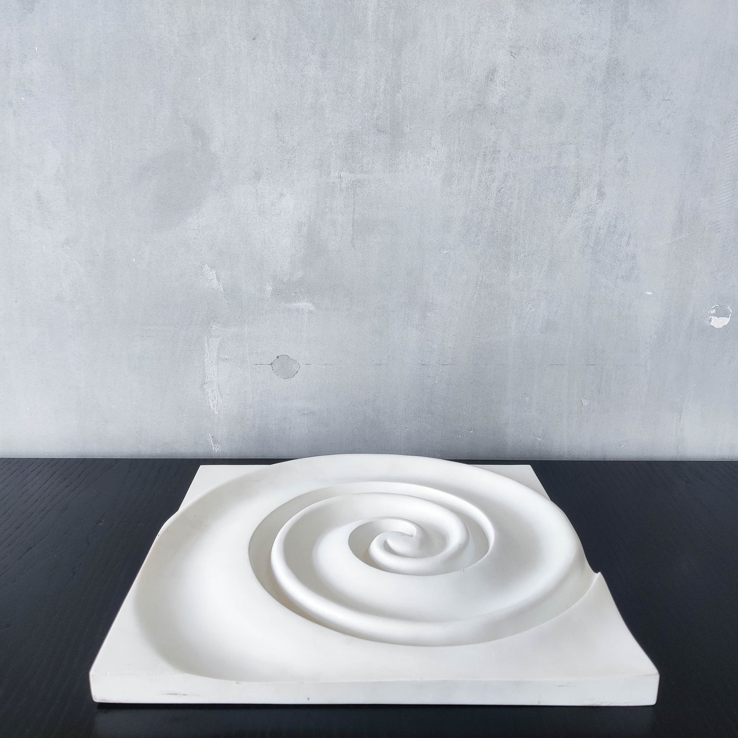 Vintage Habitat 2000s cast resin plaster style wall relief sculpture spiral swirl