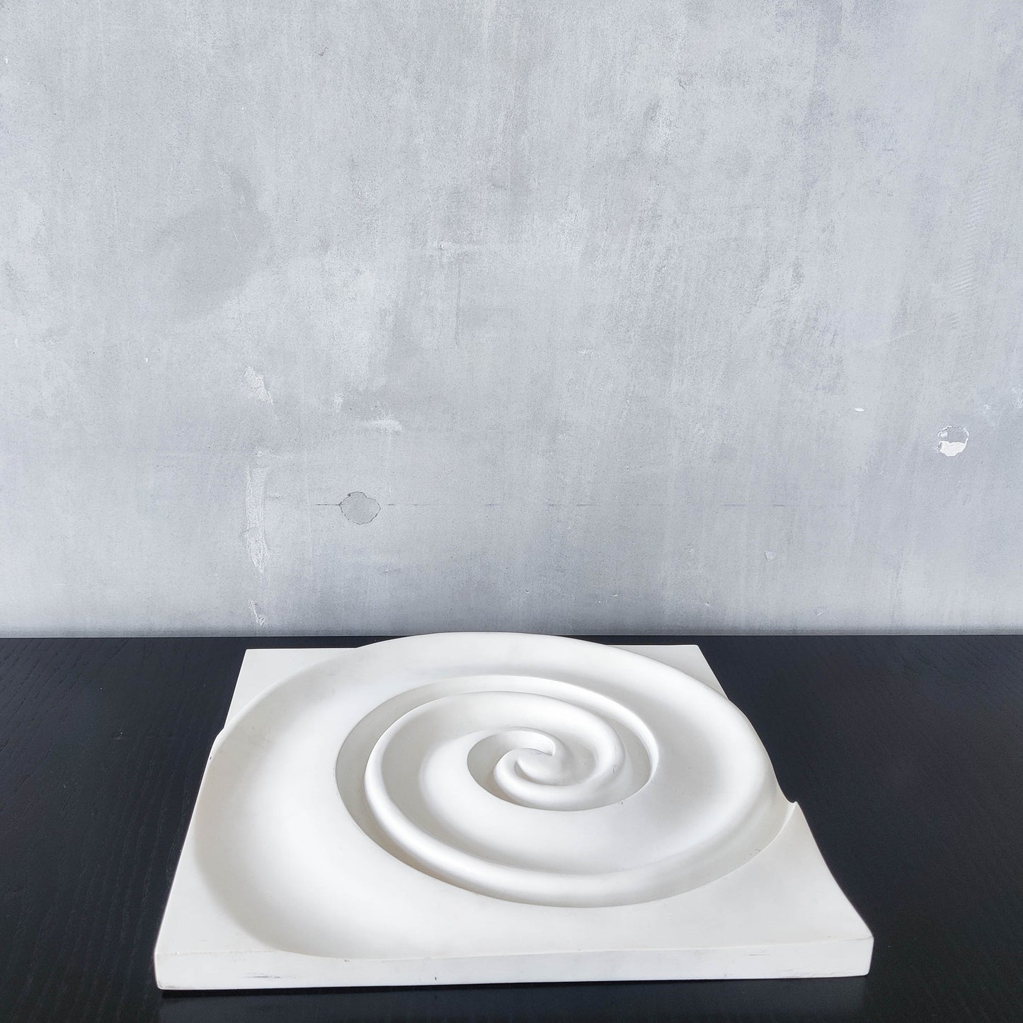 Vintage Habitat 2000s cast resin plaster style wall relief sculpture spiral swirl