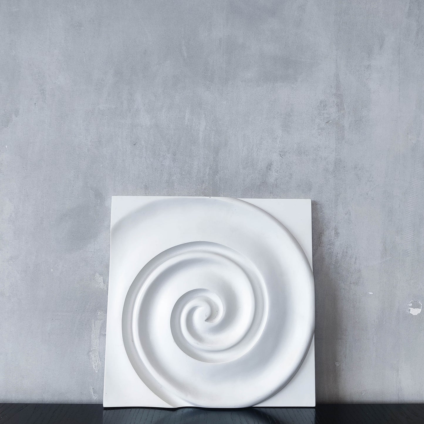 Vintage Habitat 2000s cast resin plaster style wall relief sculpture spiral swirl