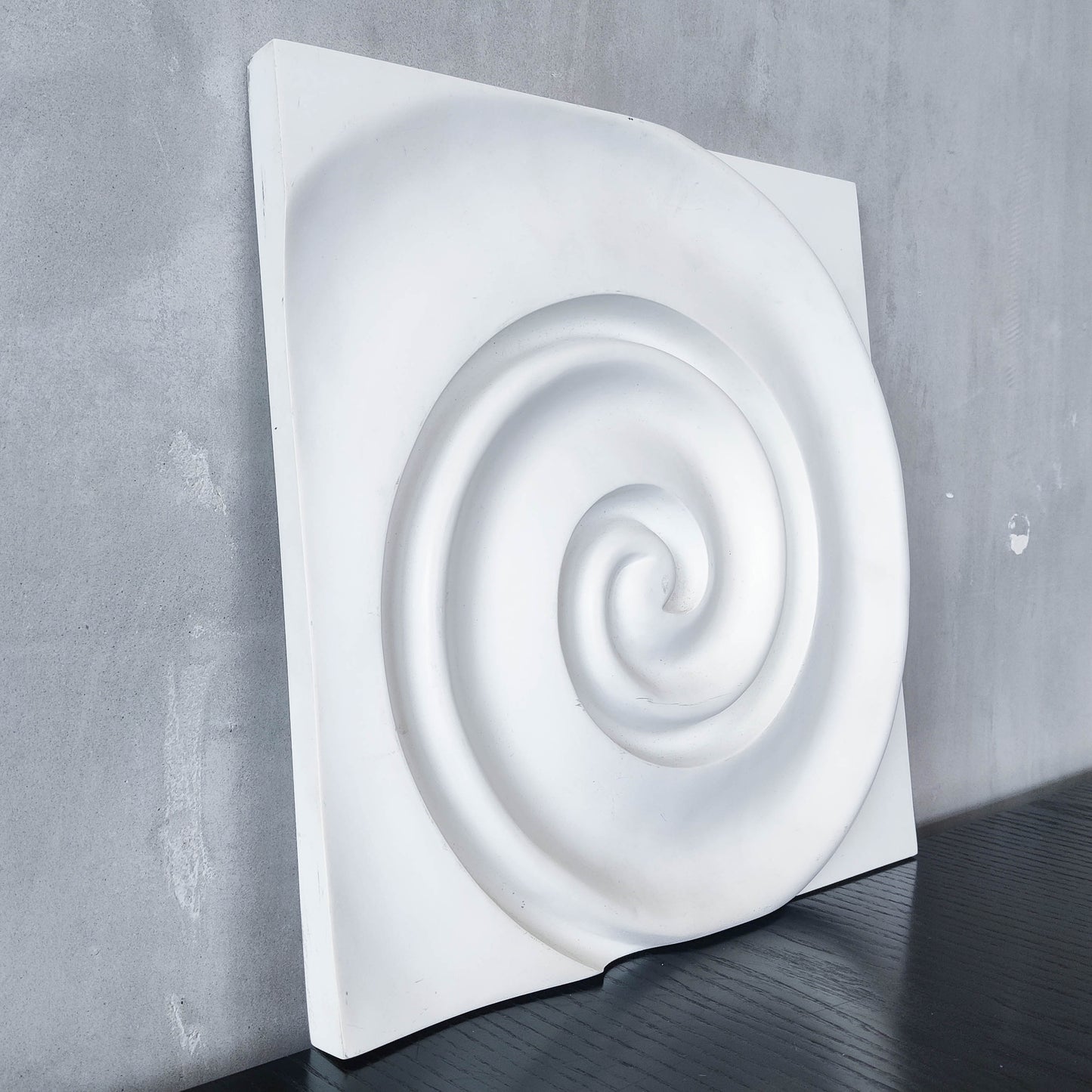 Vintage Habitat 2000s cast resin plaster style wall relief sculpture spiral swirl