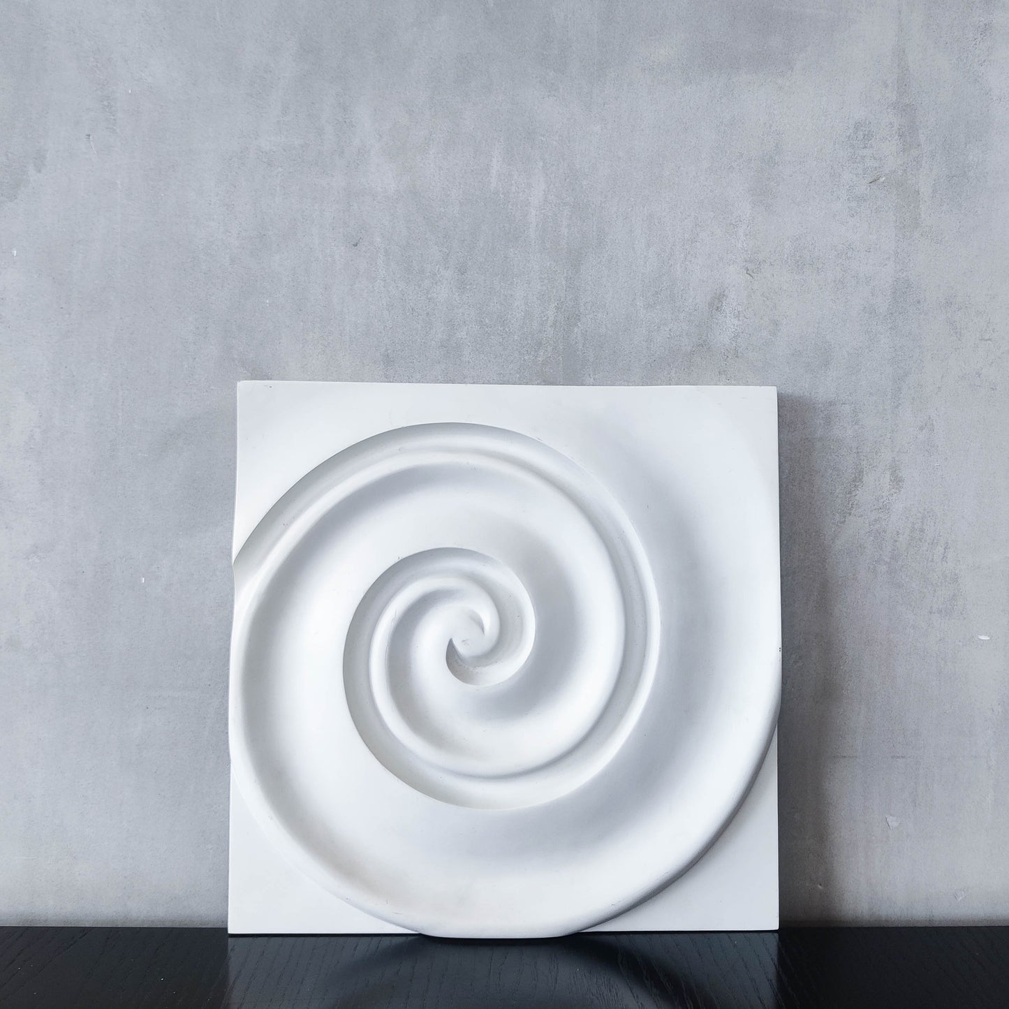 Vintage Habitat 2000s cast resin plaster style wall relief sculpture spiral swirl
