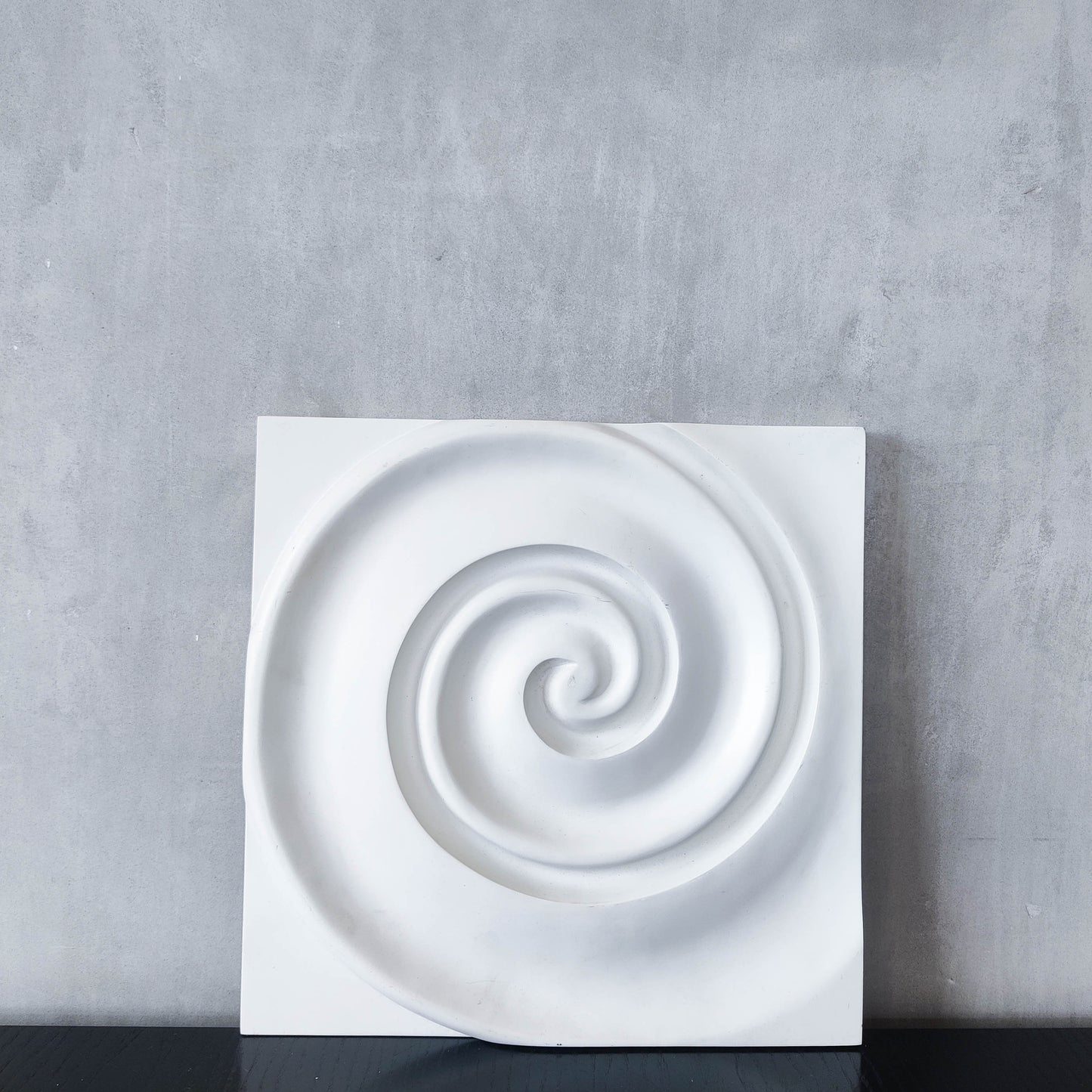 Vintage Habitat 2000s cast resin plaster style wall relief sculpture spiral swirl