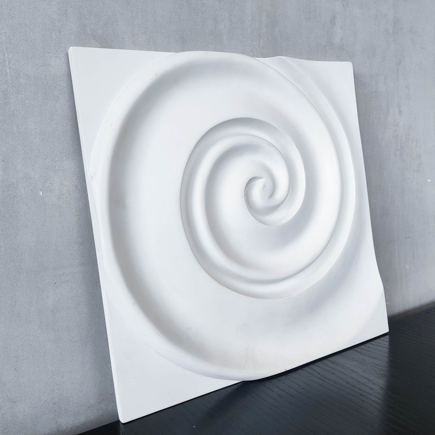 Vintage Habitat 2000s cast resin plaster style wall relief sculpture spiral swirl