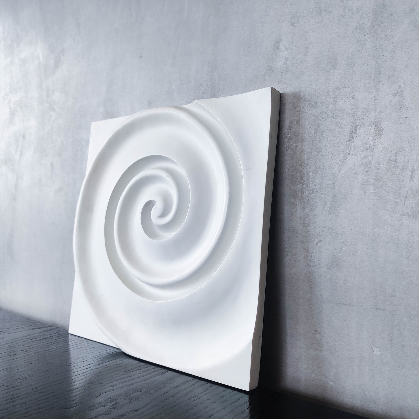 Vintage Habitat 2000s cast resin plaster style wall relief sculpture spiral swirl