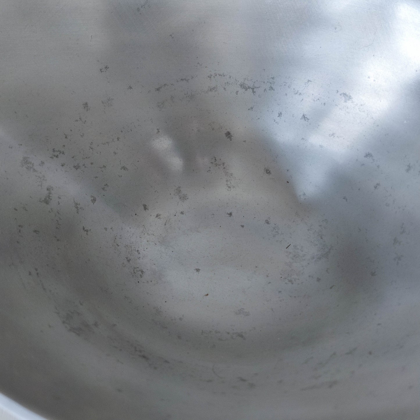 Vintage 90s cast aluminium spiral handled fruit bowl dish centrepiece silver