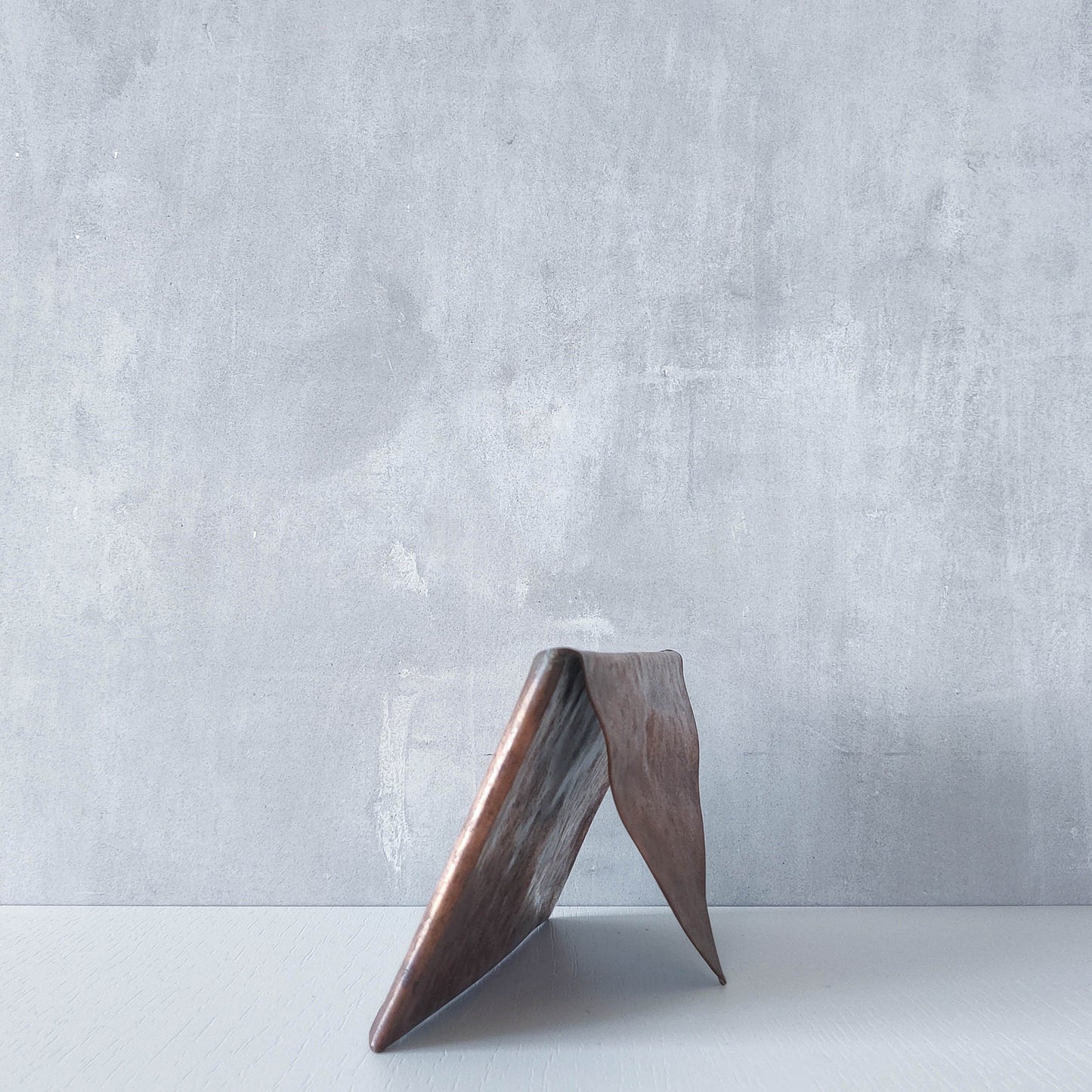 Vintage copper brass hammered Arts & Crafts style letter holder envelope shaped