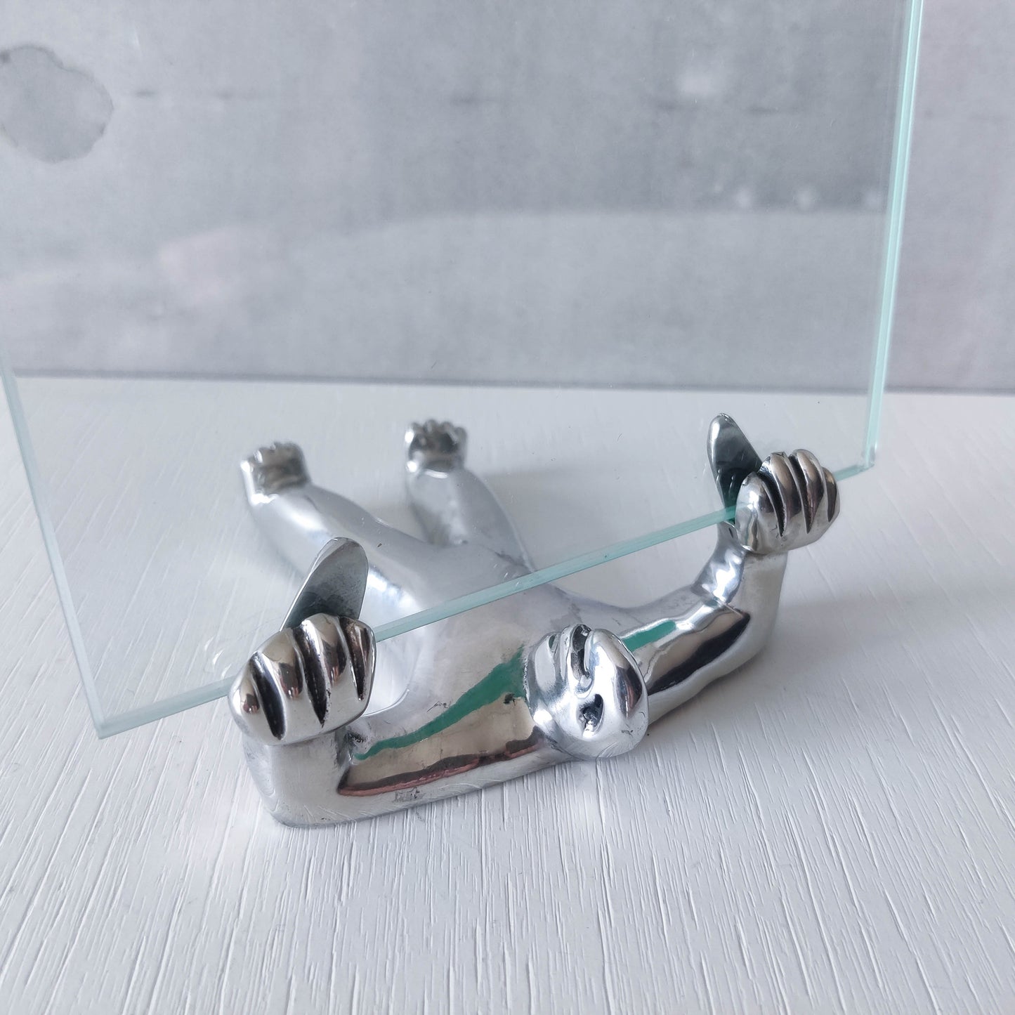 Carrol Boyes Sumo glass cast aluminium whimsical figure photo picture frame