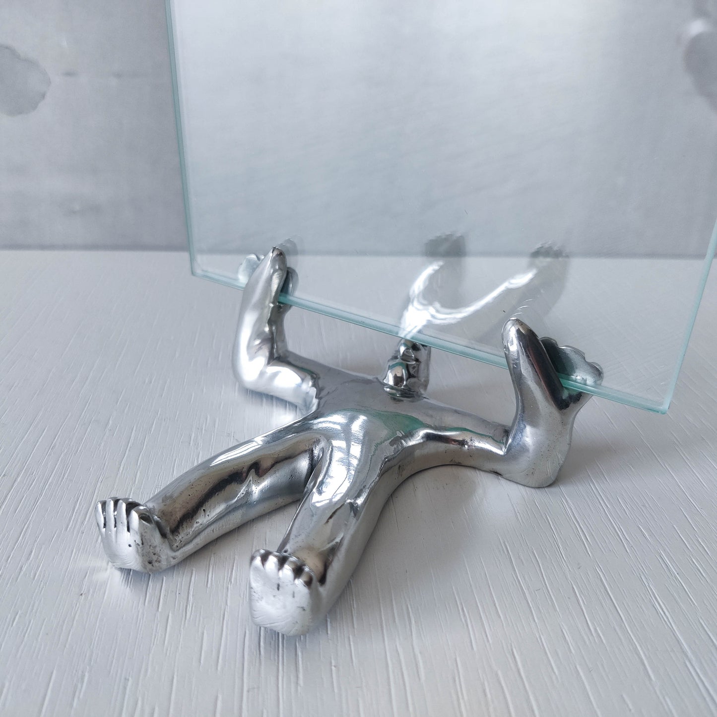 Carrol Boyes Sumo glass cast aluminium whimsical figure photo picture frame