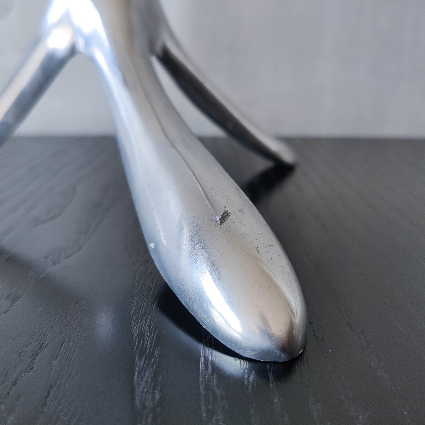 Vintage 1990s cast aluminium sculptural candle holder chrome organic branch form