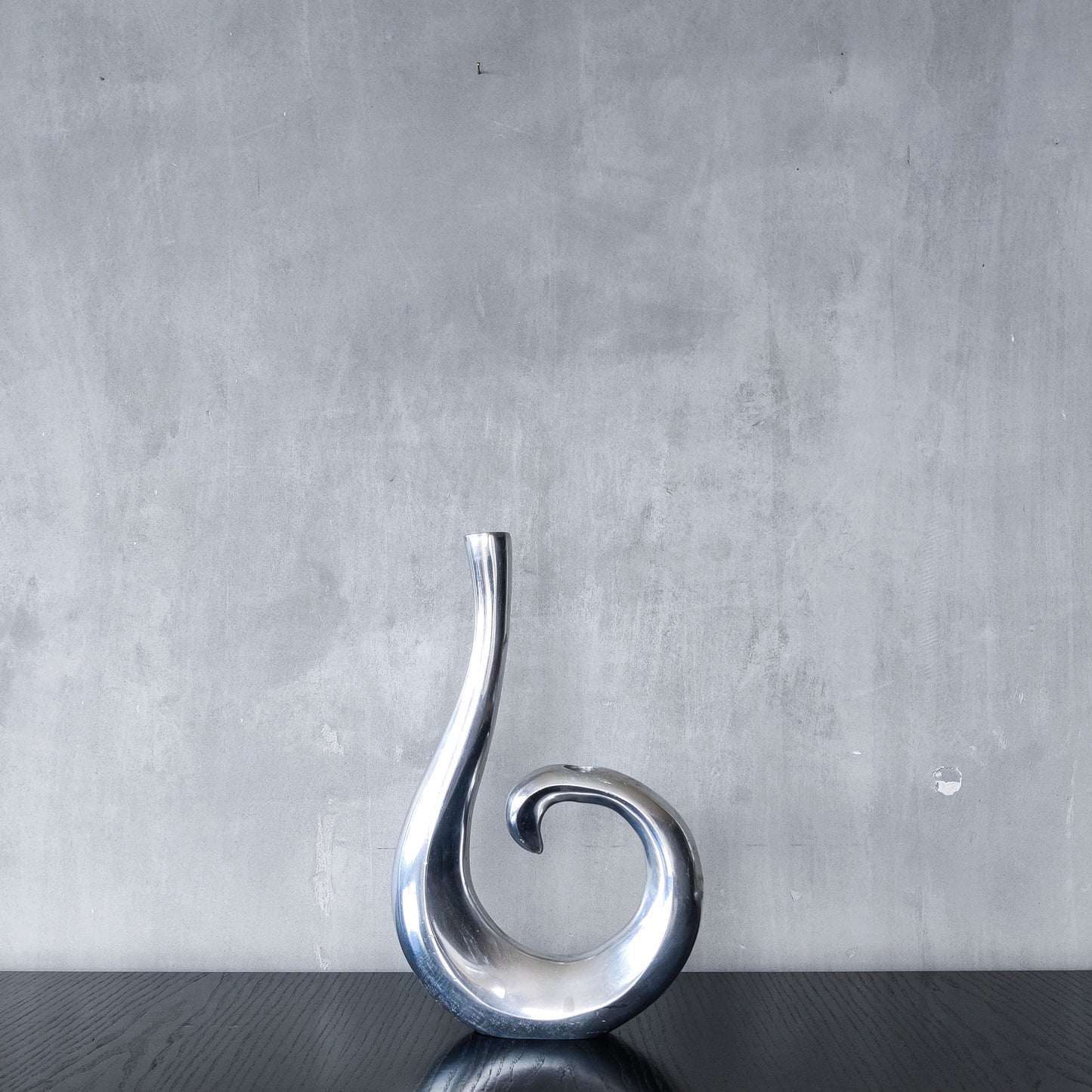 Vintage 1990s cast aluminium sculptural double candle holder candelabra