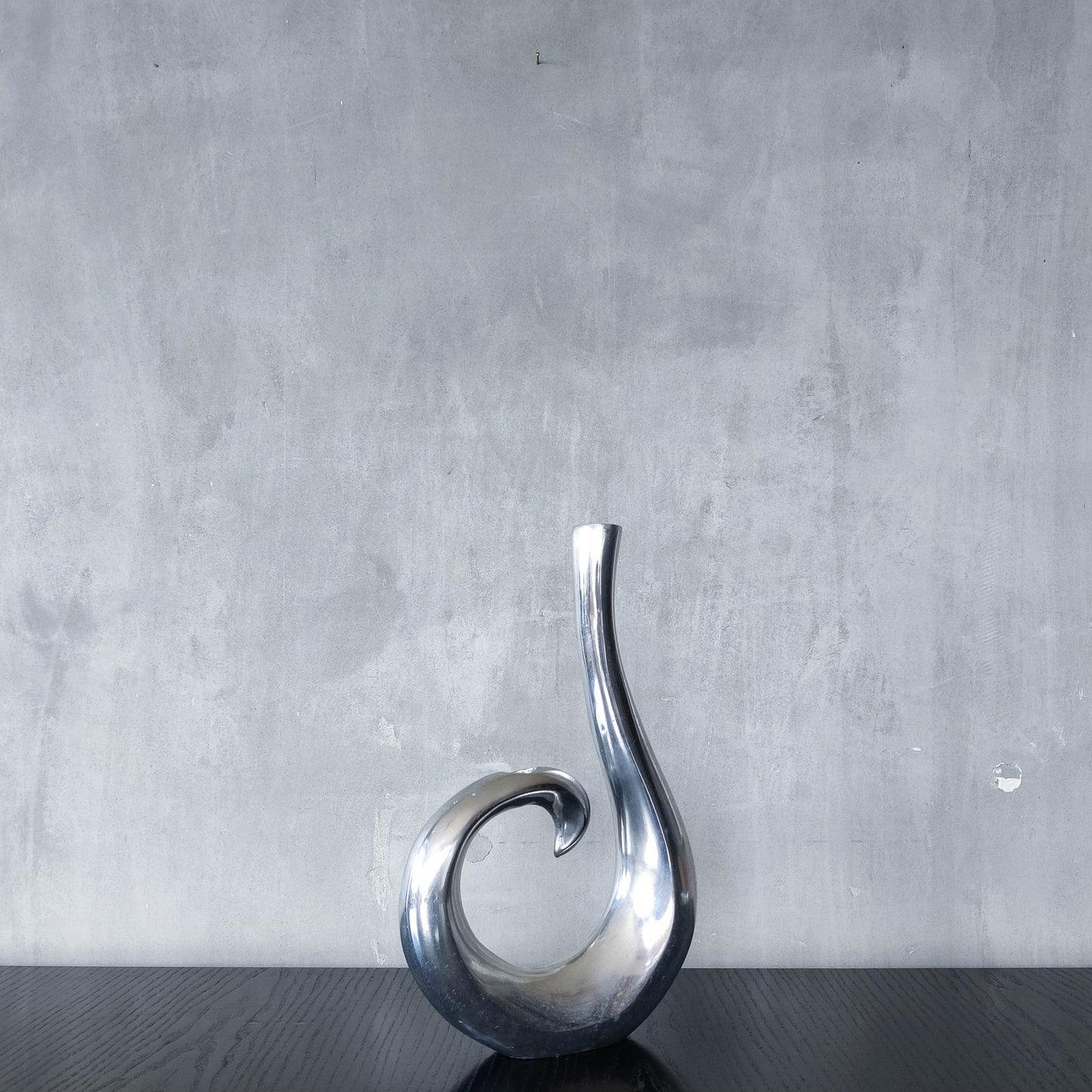 Vintage 1990s cast aluminium sculptural double candle holder candelabra