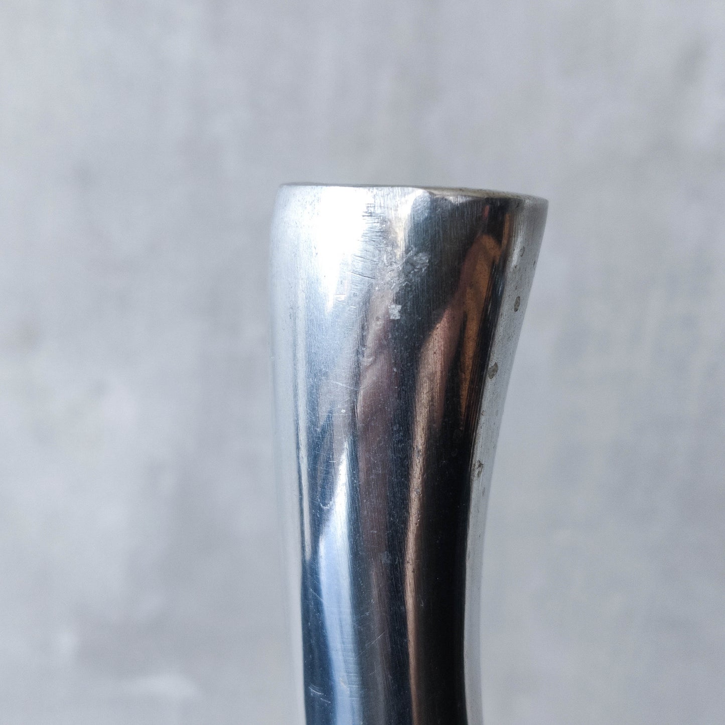 Vintage 1990s cast aluminium sculptural double candle holder candelabra