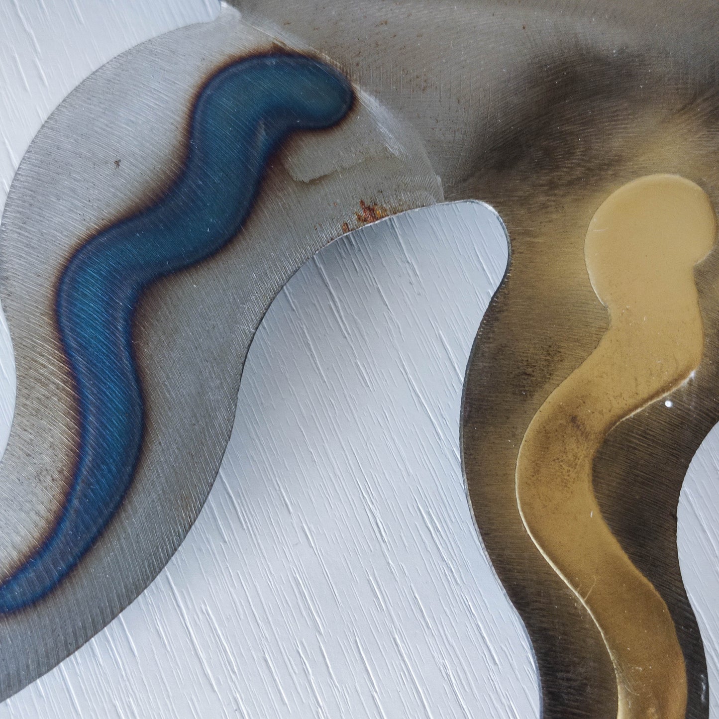 Artisan metalwork metal torched sun sunburst wall clock steel Richard Pell large