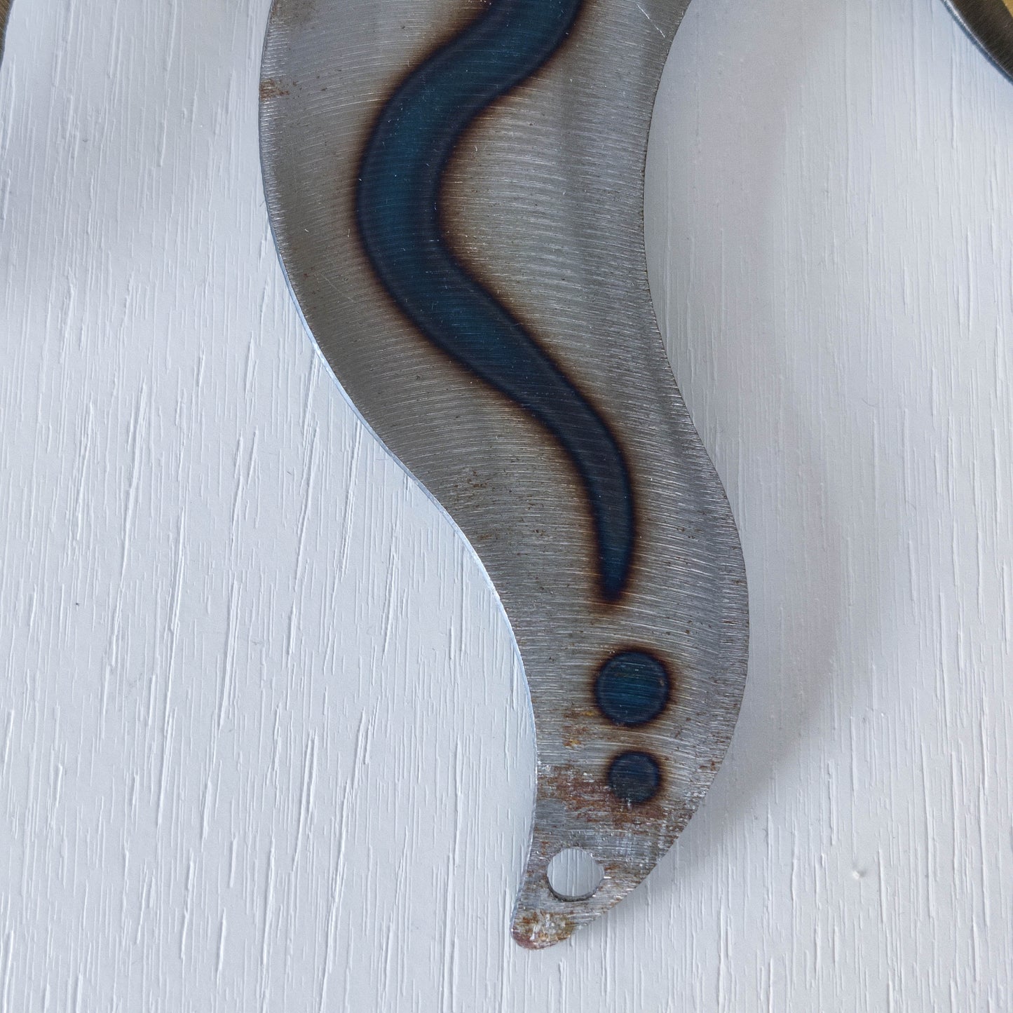 Artisan metalwork metal torched sun sunburst wall clock steel Richard Pell large