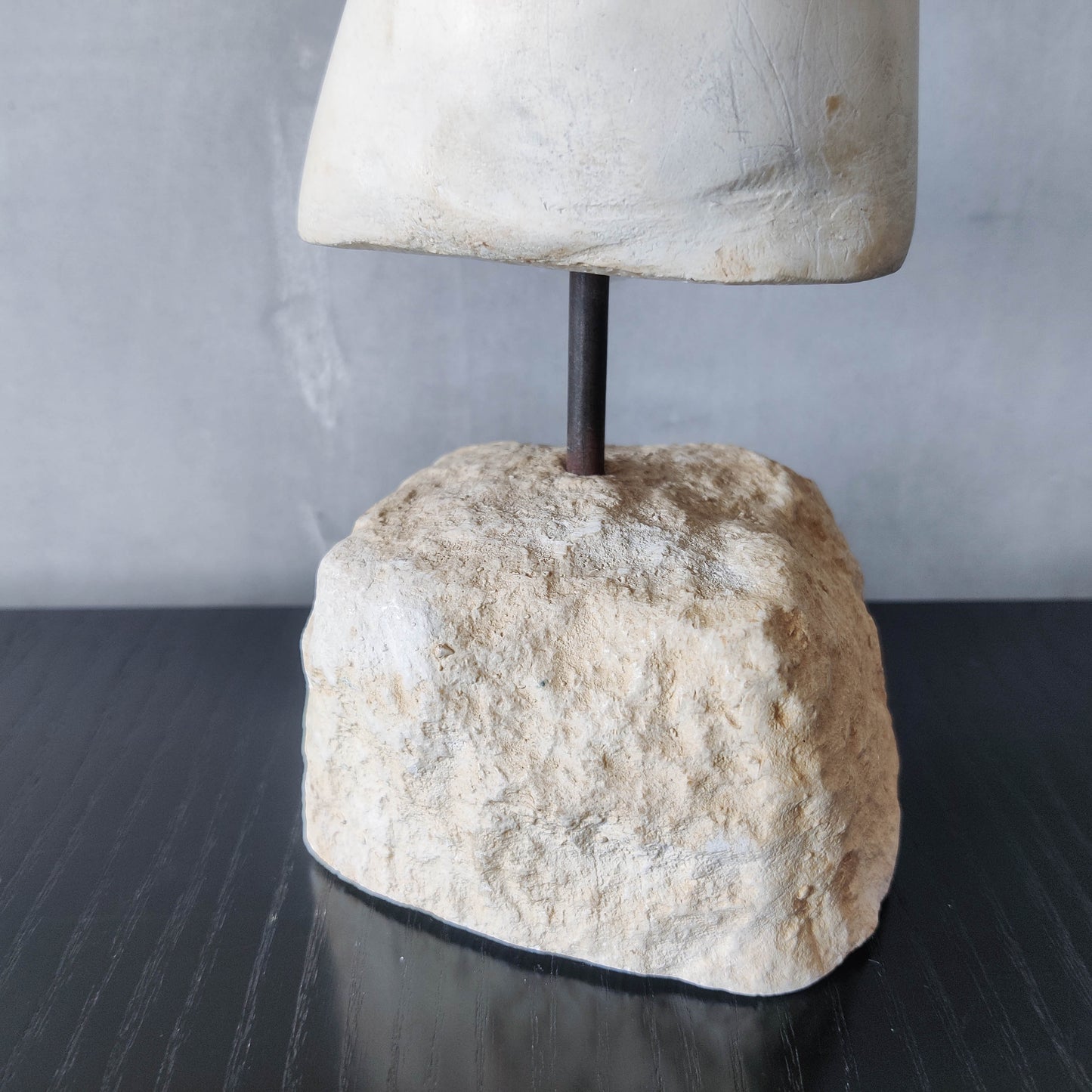 Vintage cast plaster torso nude study sculpture statue figure maquette on plinth