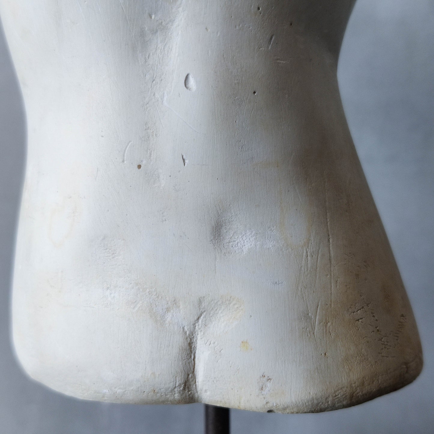 Vintage cast plaster torso nude study sculpture statue figure maquette on plinth