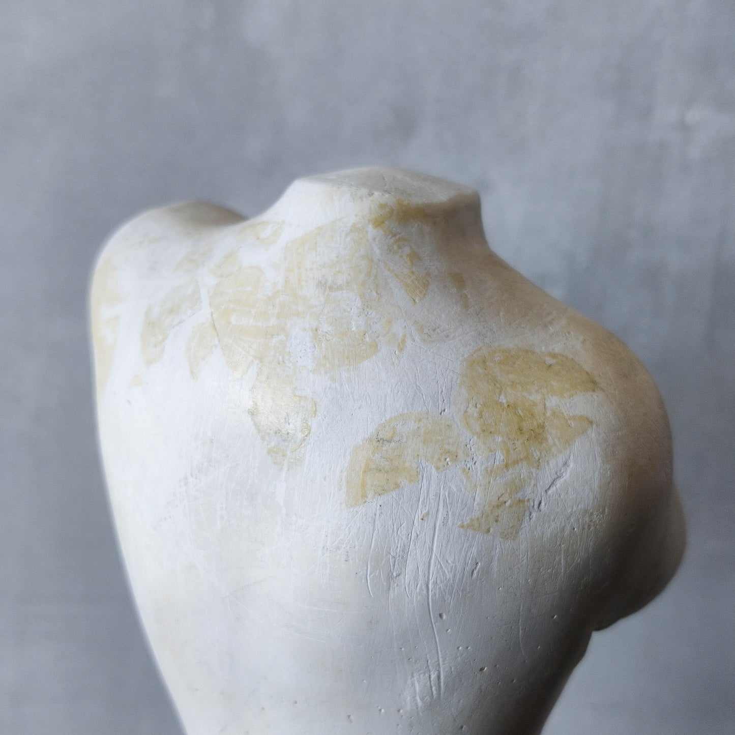 Vintage cast plaster torso nude study sculpture statue figure maquette on plinth