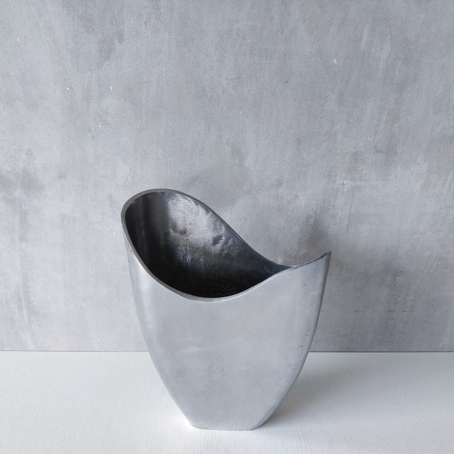 Anna Efverlund 1990s hand cast aluminium vase Swedish organic modernist form