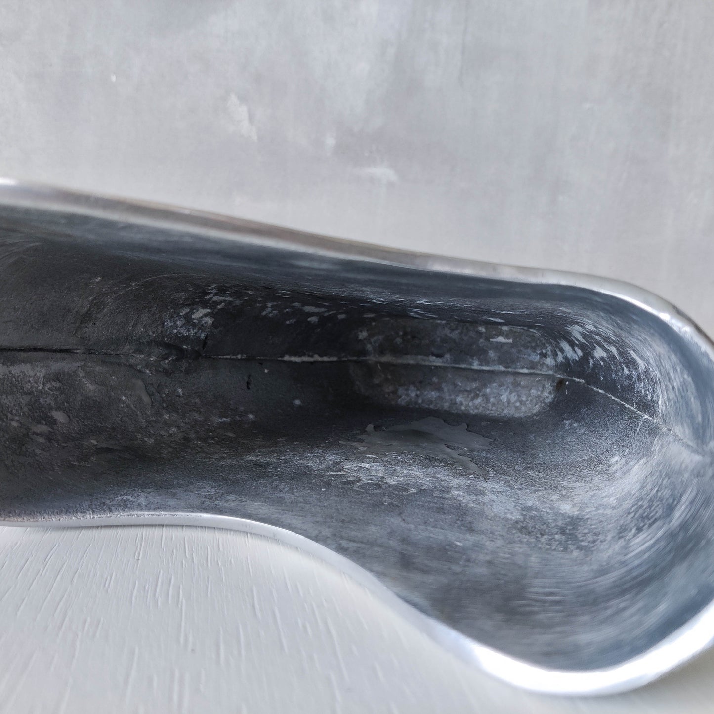 Anna Efverlund 1990s hand cast aluminium vase Swedish organic modernist form