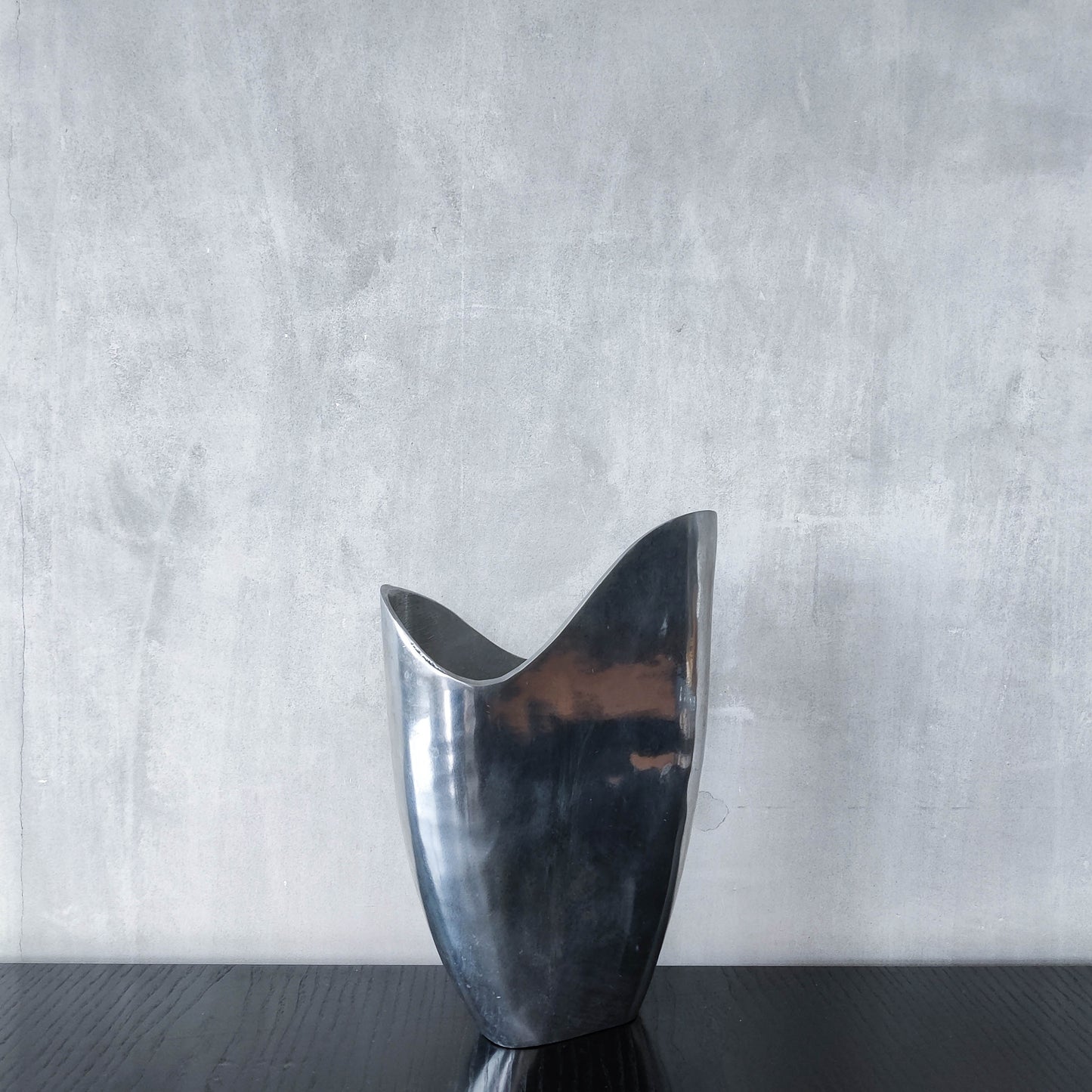 Anna Efverlund 1990s hand cast aluminium vase Swedish organic modernist form