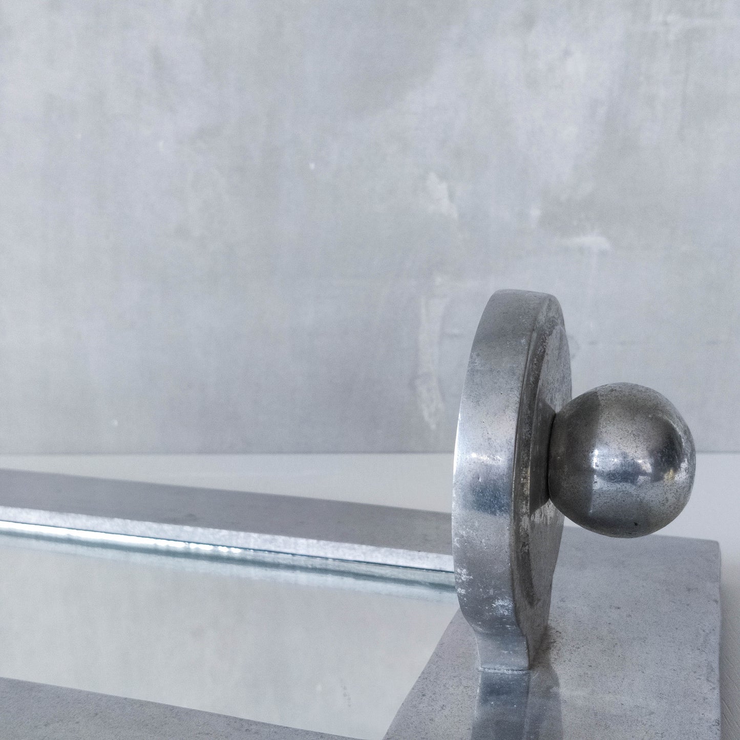 Vintage 1990s chunky cast aluminium arched mirror candle sconce