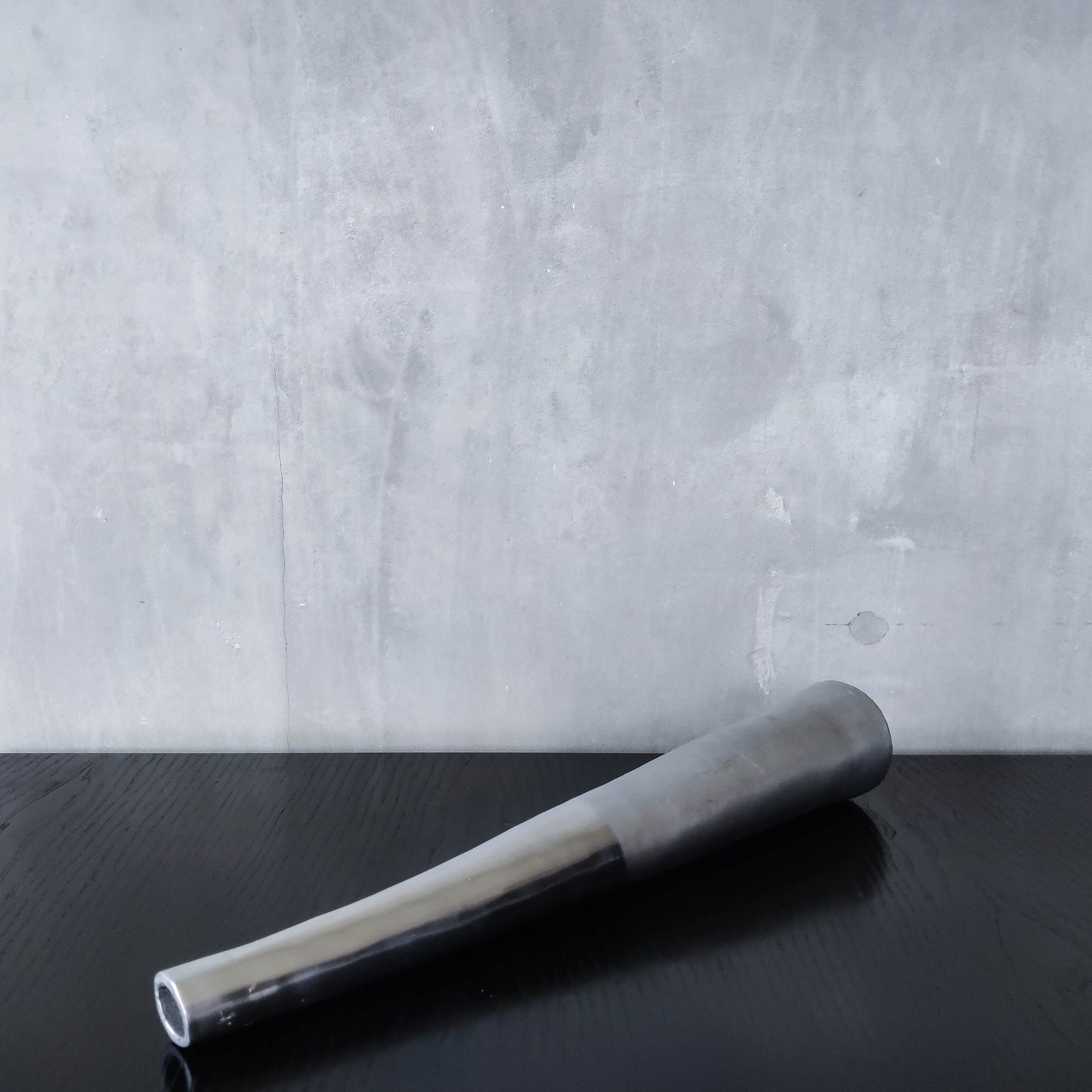 Vintage 1990s tapered slender cast aluminium sculptural bud vase