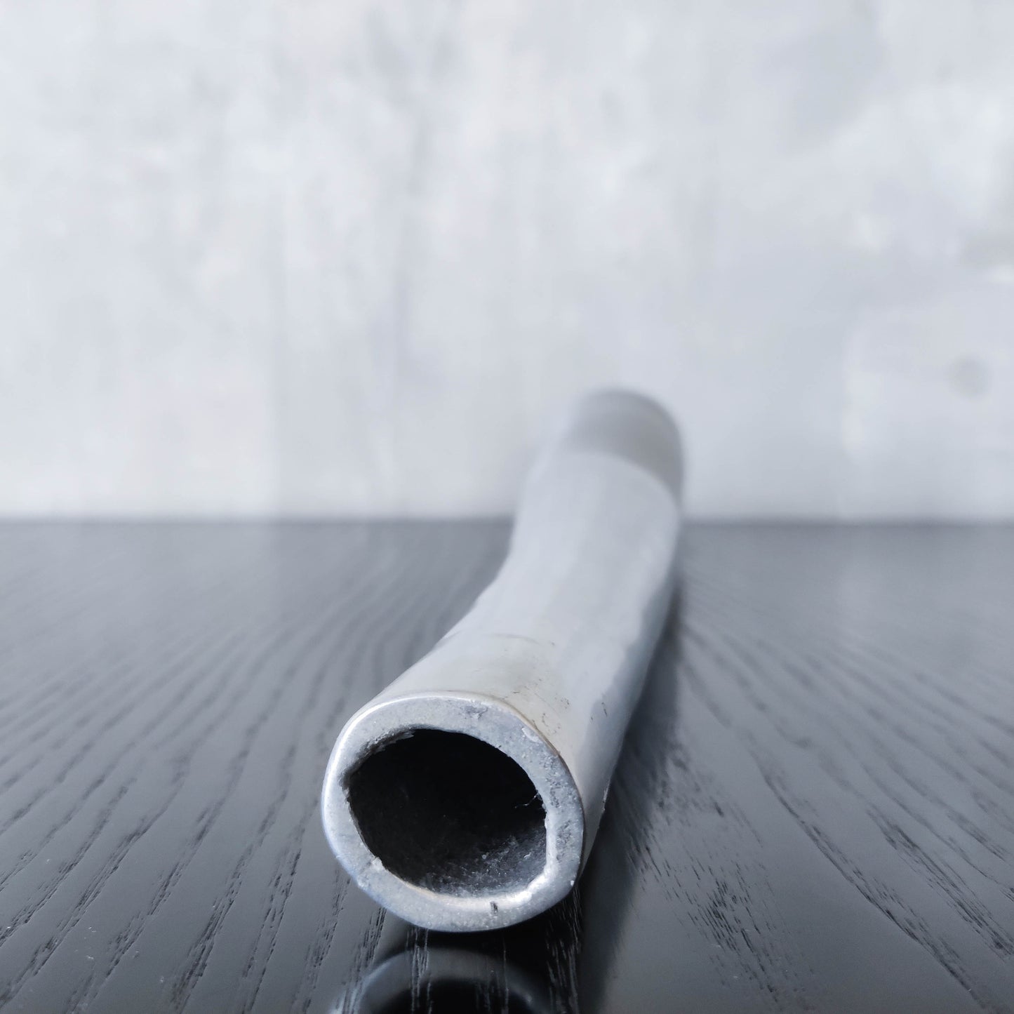 Vintage 1990s tapered slender cast aluminium sculptural bud vase