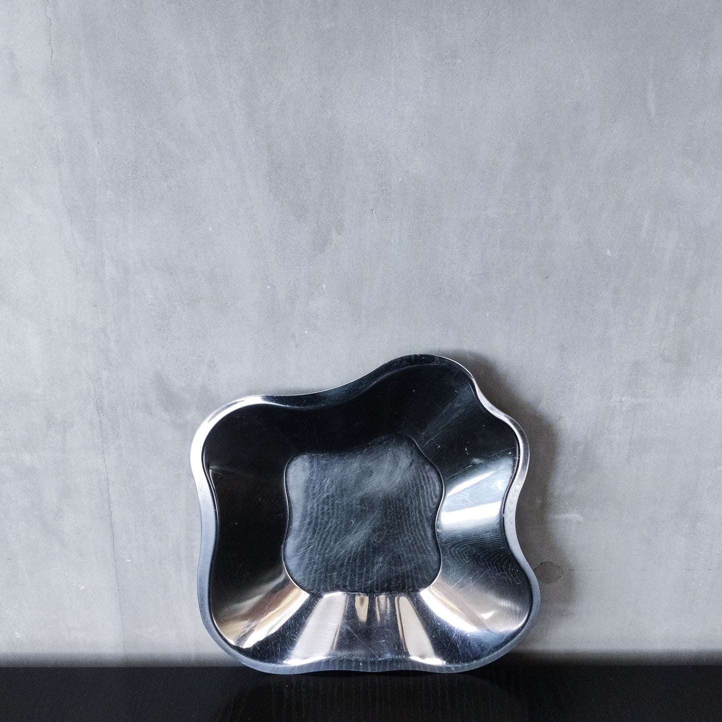 Alvar Aalto for Littala modernist freeform steel bowl sculptural centrepiece