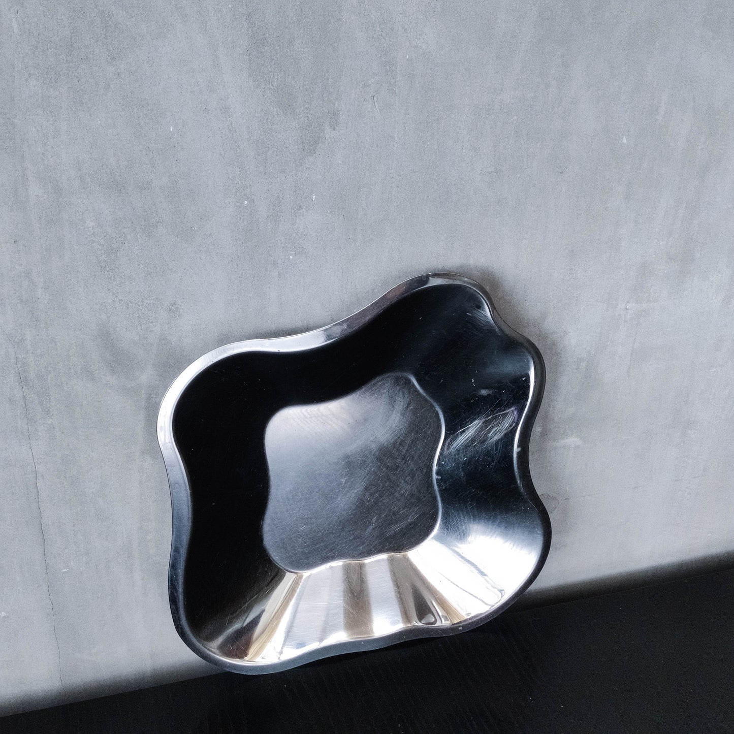 Alvar Aalto for Littala modernist freeform steel bowl sculptural centrepiece