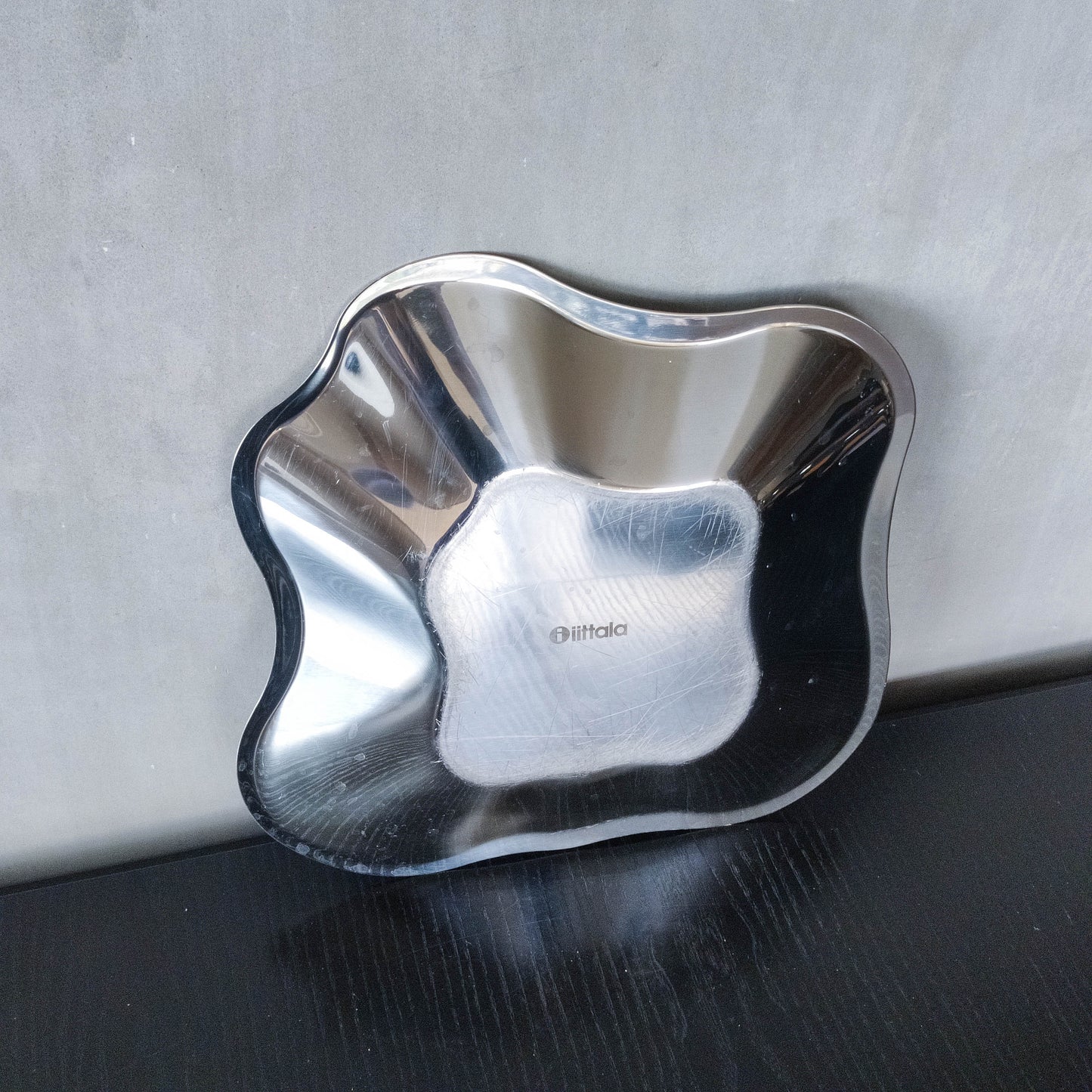 Alvar Aalto for Littala modernist freeform steel bowl sculptural centrepiece